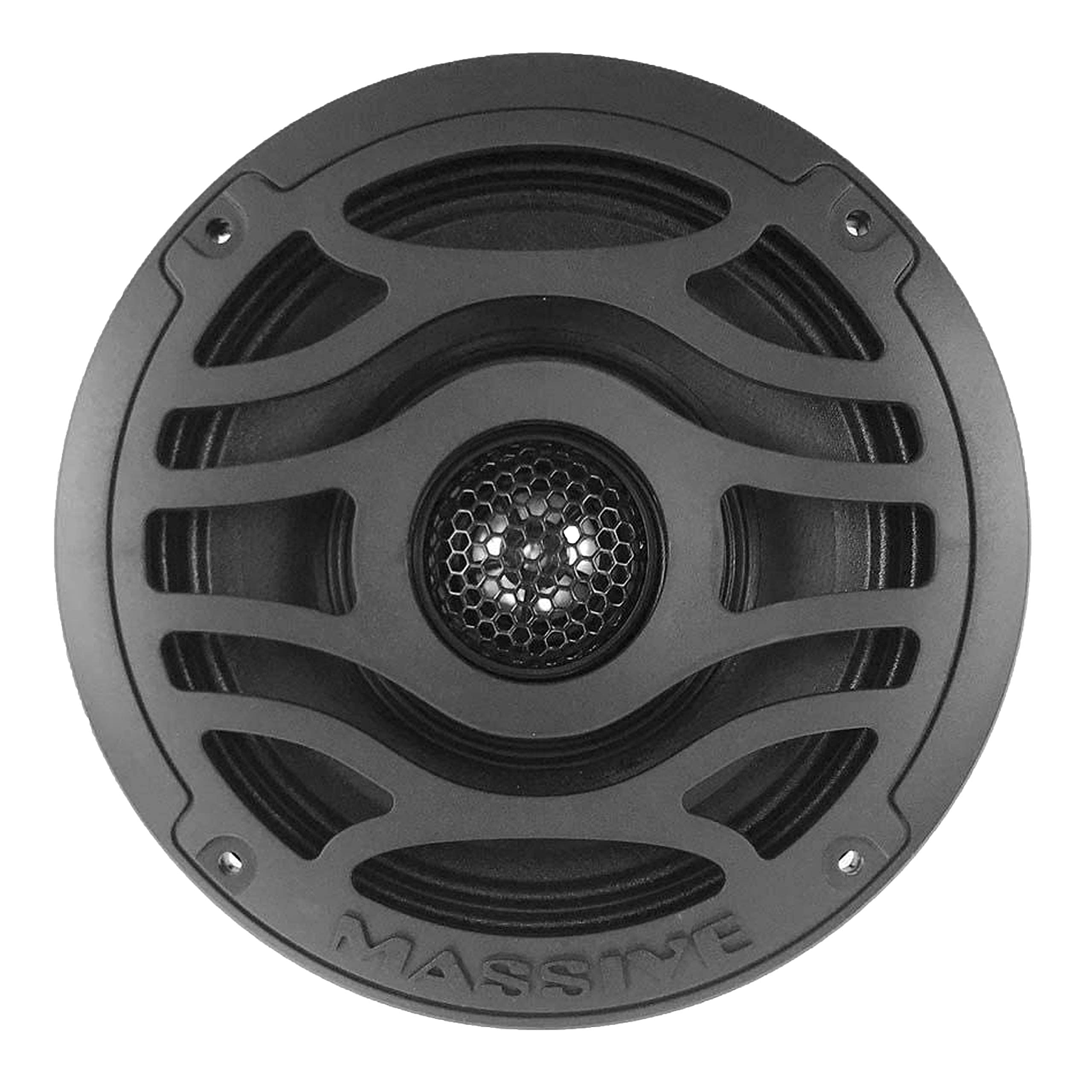 Massive Audio T65X 6.5 Inch 120W RMS 480W Peak Marine Coaxial Speakers - Waterproof Boat Audio, UTV, Off-Road, Golf Cart & Motorcycle Stereo System (Pair) - Perfect for Outdoor Adventures & Marine Environments