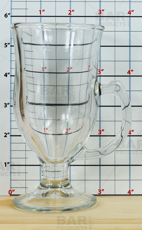 BarConic® Irish Coffee Mug - 8 oz Glass Cup Set of 12 - Perfect for Hot Irish Coffee, Hot Chocolate & Tea - Ideal for Pubs, Cafes & Home Use