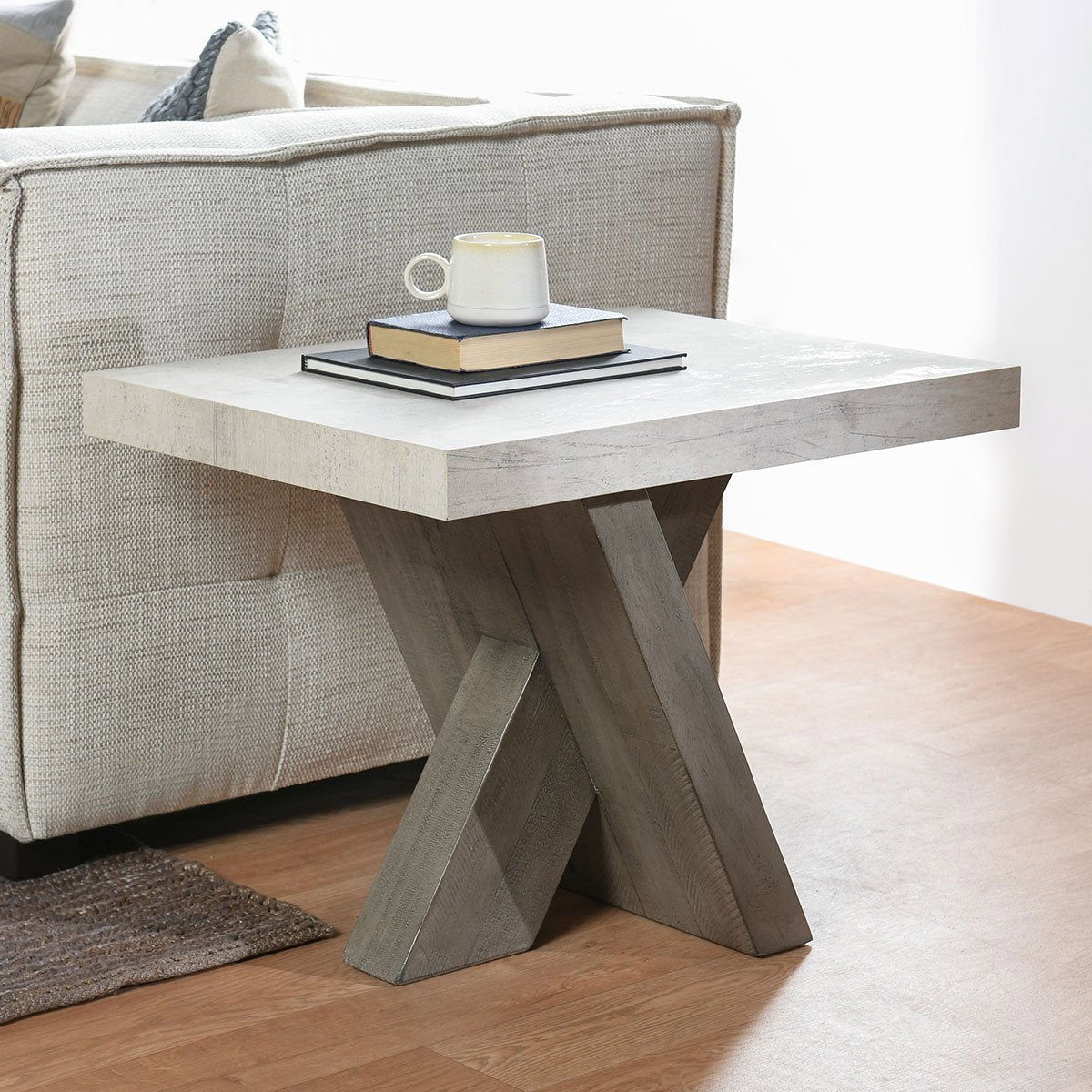 Modern Wooden End Table with Storage Shelf - Stylish Nightstand for Living Room, Bedroom & Office - Compact Side Table for Small Spaces - Perfect for Holding Lamps, Books & Decor