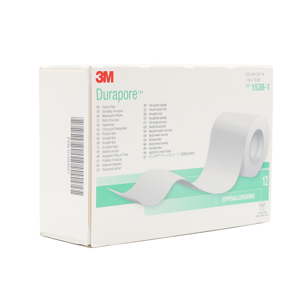 3M Durapore Cloth Surgical Tape - 1 Inch x 10 Yards, Breathable Medical Adhesive Tape for Wound Care, Bandage Securing & First Aid Kits - Ideal for Hospitals, Clinics & Home First Aid Use