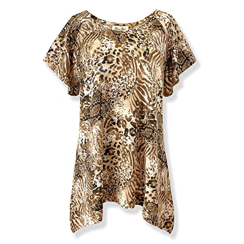 Brown Animal Print W. Sparkly Silver Sequin Glitter Dots