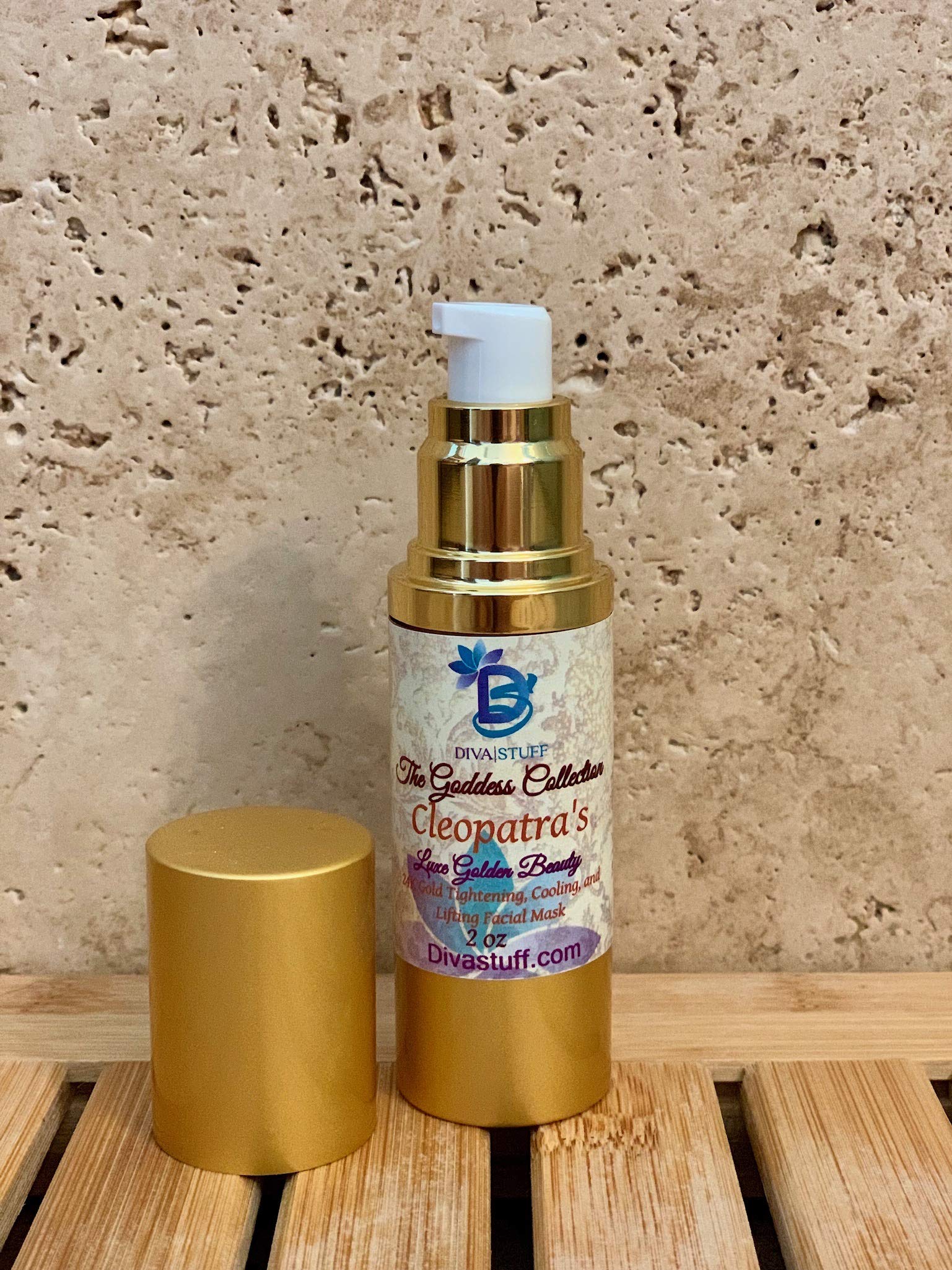 Cleopatra's Luxe Golden Beauty Anti-Aging Face Mask - Cooling & Tightening Gold Facial Treatment by Diva Stuff | Spa Night & Self-Care Essential