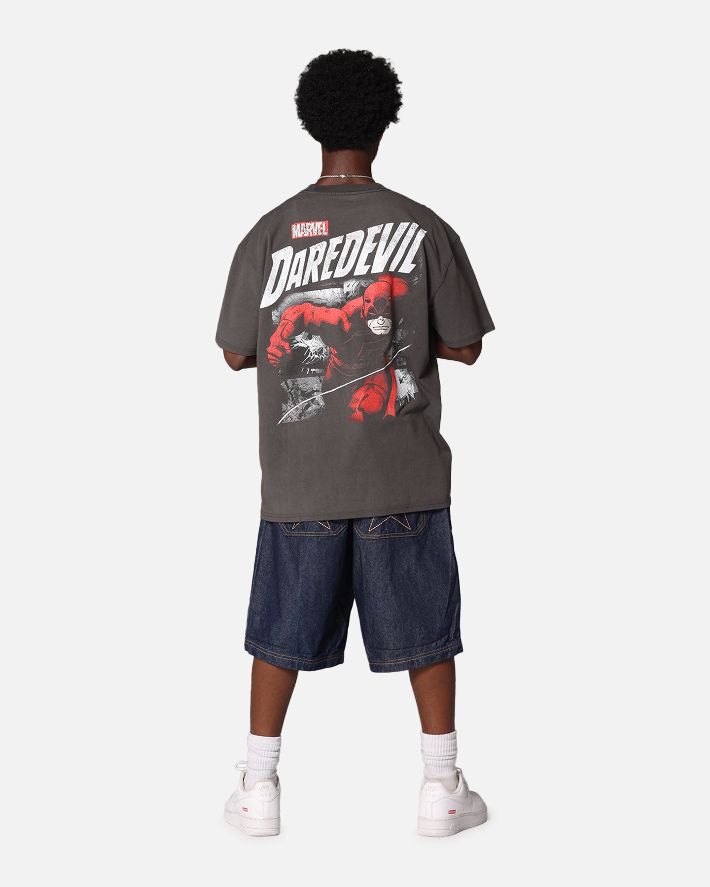 Marvel Daredevil Graphic T-Shirt for Men - Vintage Superhero Tee with Black Wash - Perfect for Cosplay, Comic Con & Casual Wear