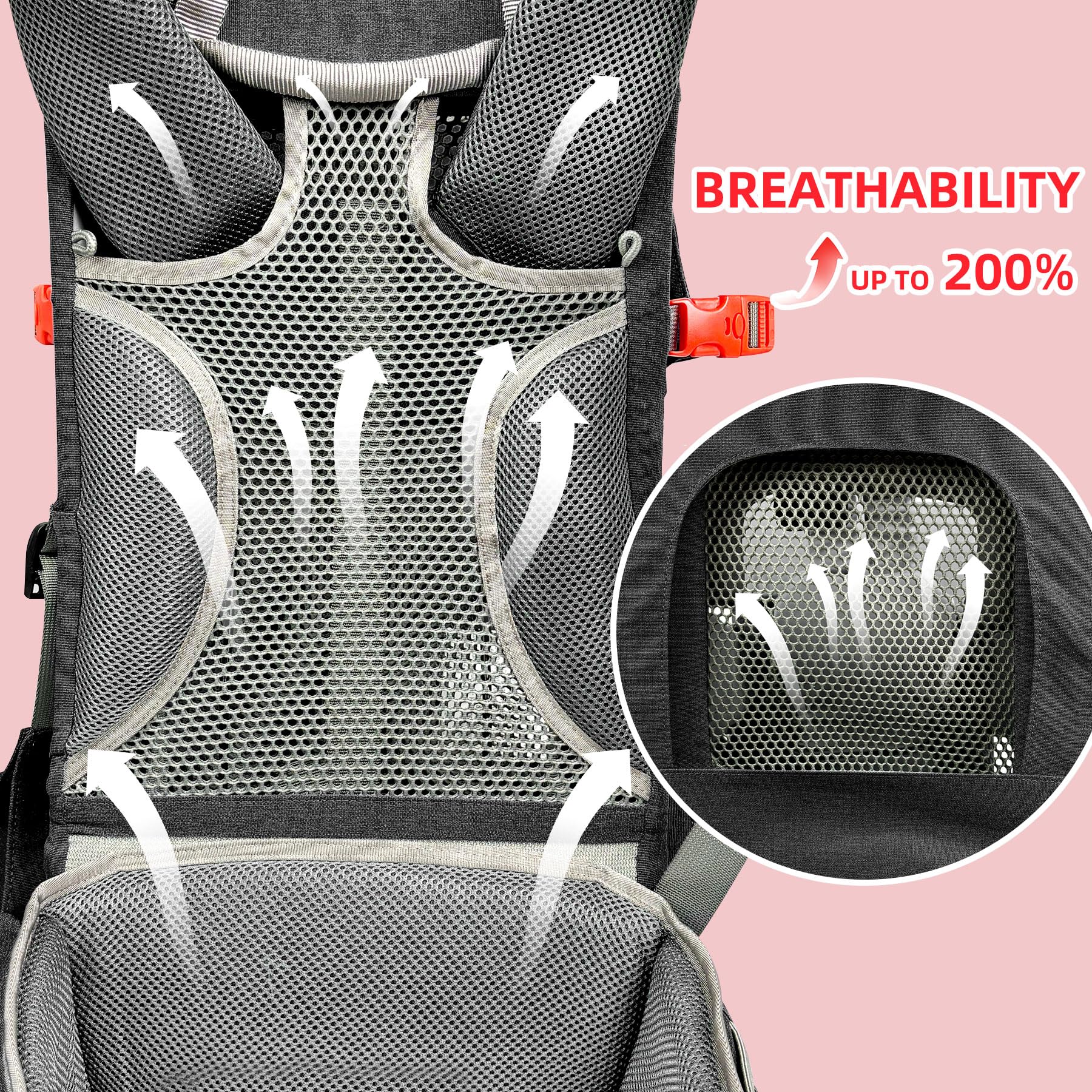 WIPHA Lightweight Baby Backpack Carrier for Women & Men - Ergonomic Infant Hiking Carrier with Large Storage - Breathable & Comfortable Toddler Carrier for Travel, Hiking, Shopping (0-3 Years)