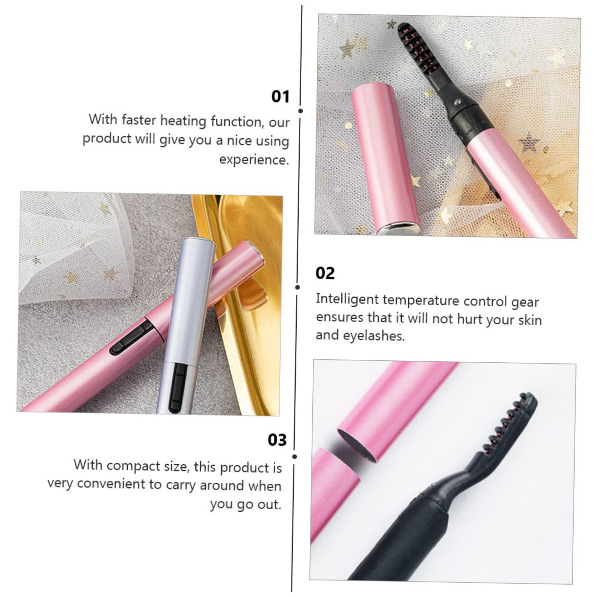 WOONEKY Electric Eyelash Curler - Fast Heating, Lightweight & Travel-Friendly Lash Curling Tool with Wide Heating Area | Perfect for Home, Travel & Professional Makeup Use