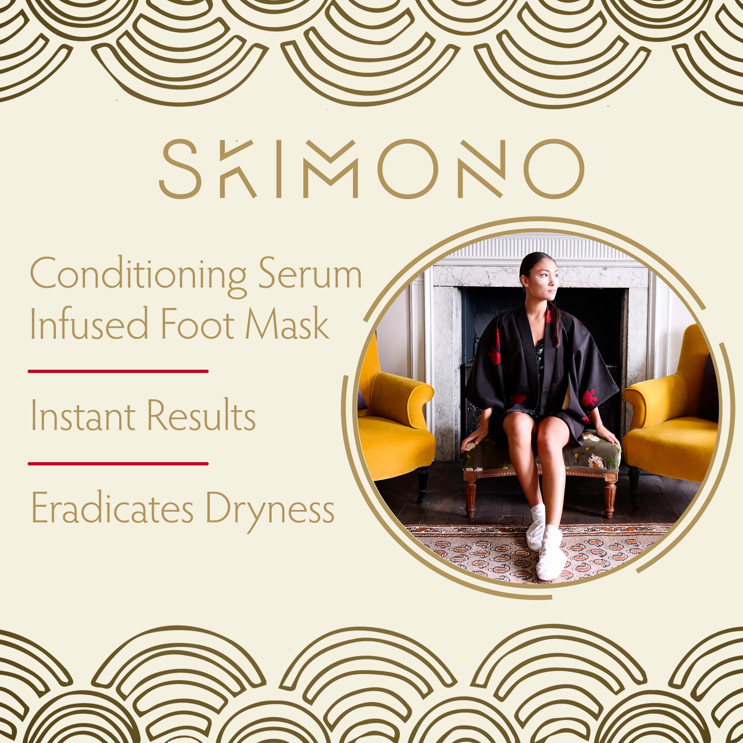 **SKIMONO Intensive Foot Mask Moisturizing Socks – Deep Hydration with Shea Butter, Chamomile, Olive & Tea Tree Oil – Softens Cracked Heels & Dry Feet – 30 Minute Home Spa Pedicure – Perfect for Self-Care & Gifting (4 Pairs)**    *(Use Case: Ideal for at-home foot care, post-workout relaxation, or as a thoughtful gift for loved ones.)*