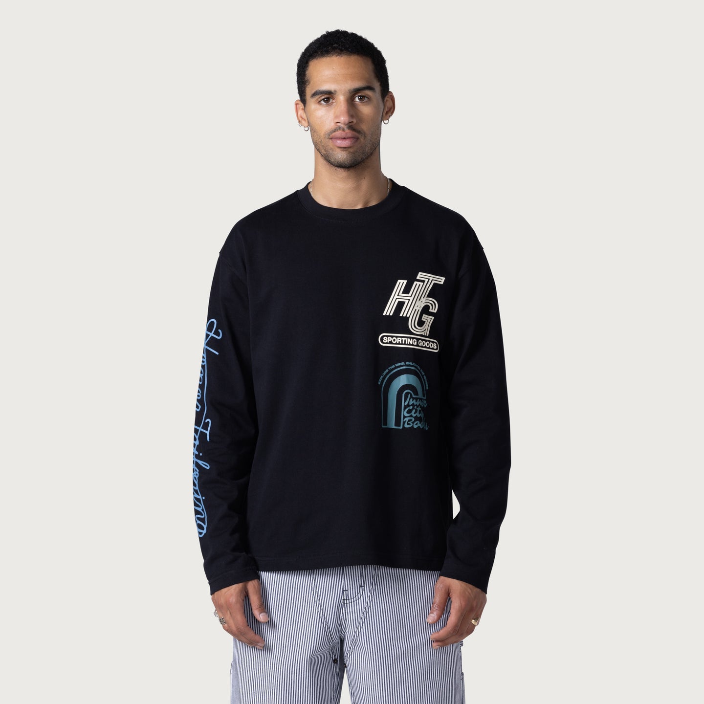 HONOR THE GIFT MALL Men's LS T-Shirt Black - Comfortable Long Sleeve Cotton Shirt for Casual Wear & Everyday Outfits