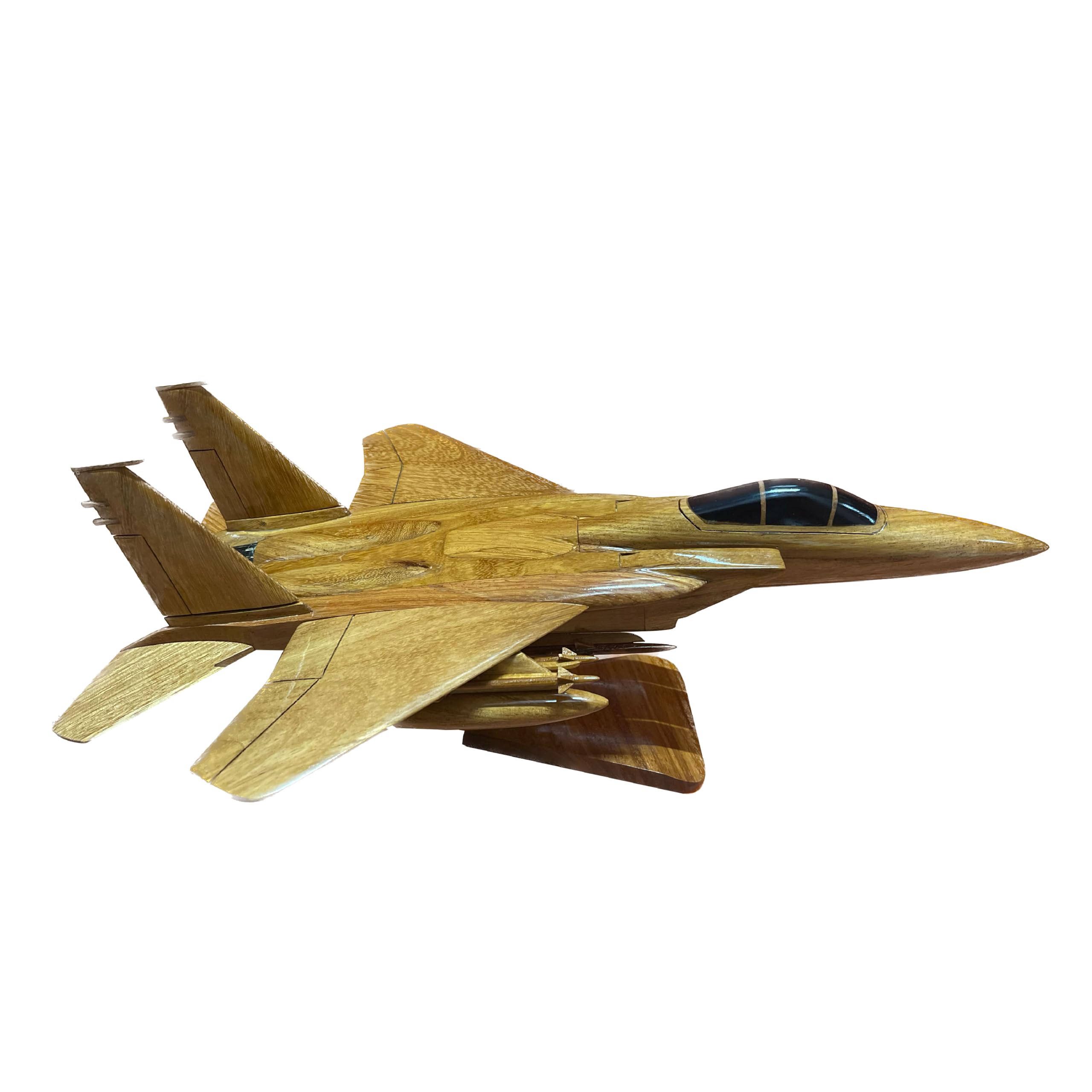 F15 Eagle Mahogany Wood Desktop Aircraft Model - Handcrafted Military Jet Replica for Office Decor, Gift & Collectors - Perfect for Aviation Enthusiasts, Home & Office Display
