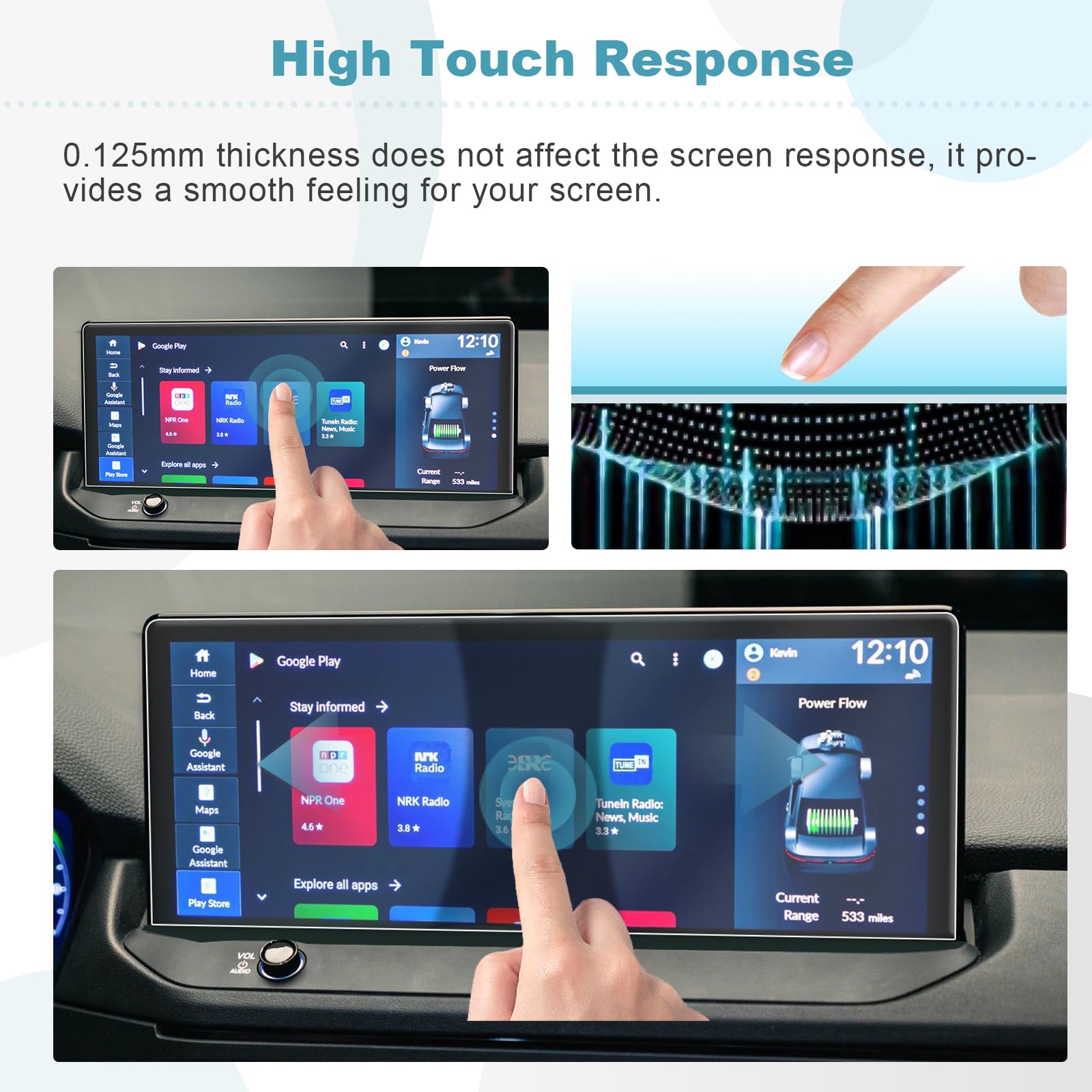 2023-2024 Honda Accord 12.3-Inch Screen Protector (2-Pack) - HD Clear Anti-Scratch Film for 11th Gen Accord Sport/EX-L/Touring Hybrid Touchscreen Display - Perfect for Navigation & Radio Protection While Driving