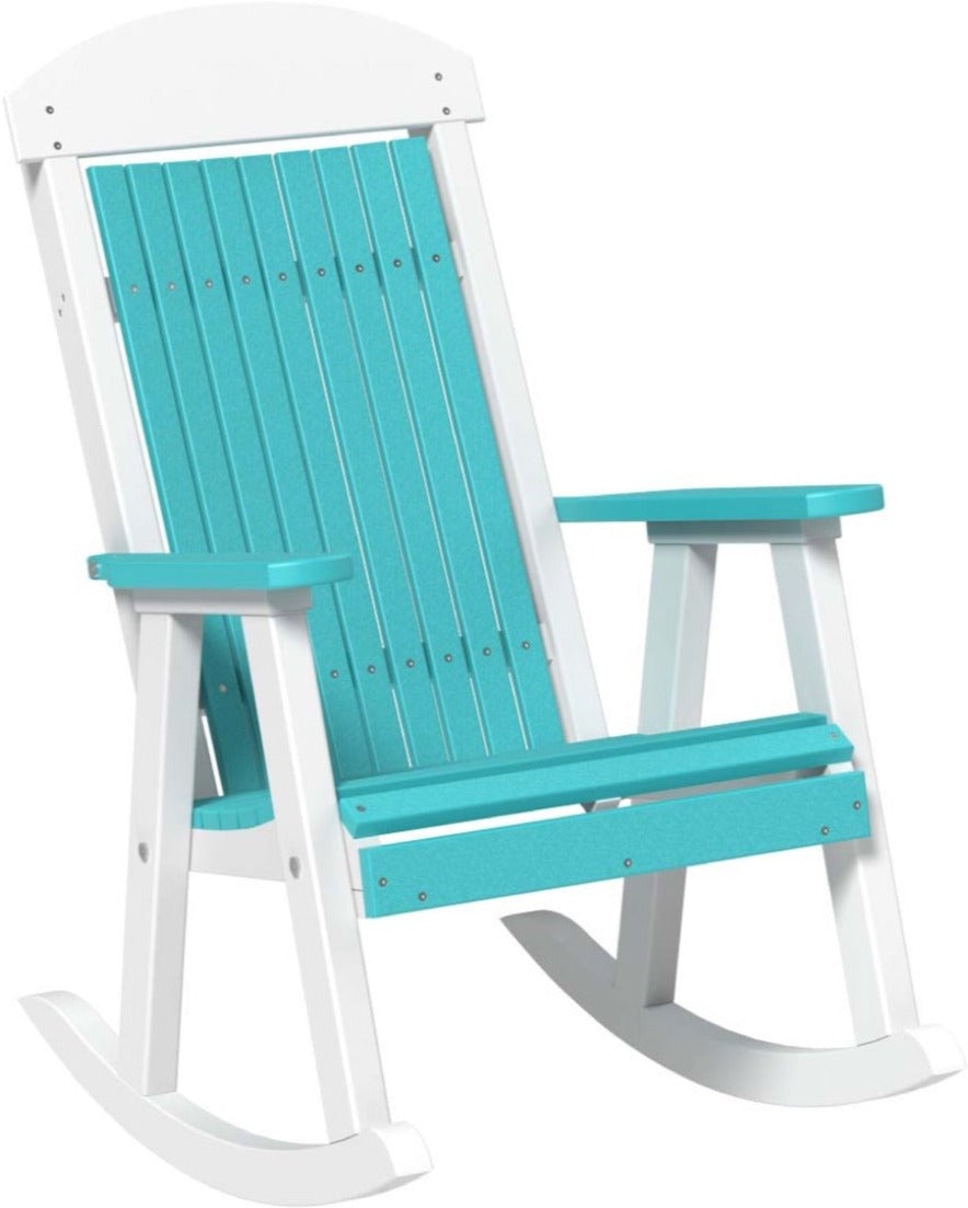 LuxCraft Premium Wooden Porch Rocking Chair - Comfortable Outdoor Rocker for Patio, Garden & Deck Relaxation