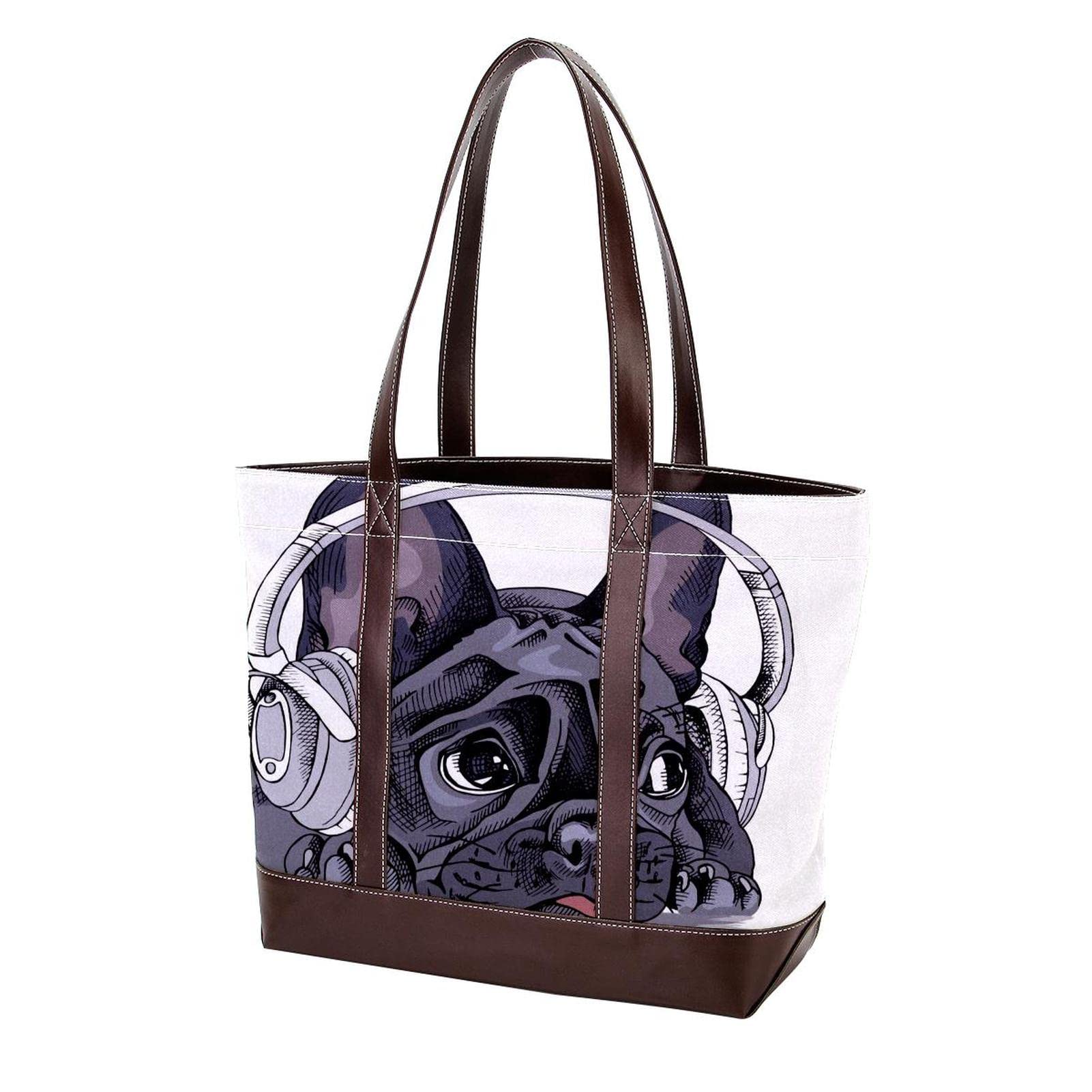Grimace Skull Tote Bag for Women - Large Leather Canvas Shoulder Bag with Top Handle, Satchel Hobo Purse - Perfect for Casual Outings, Shopping & Daily Use