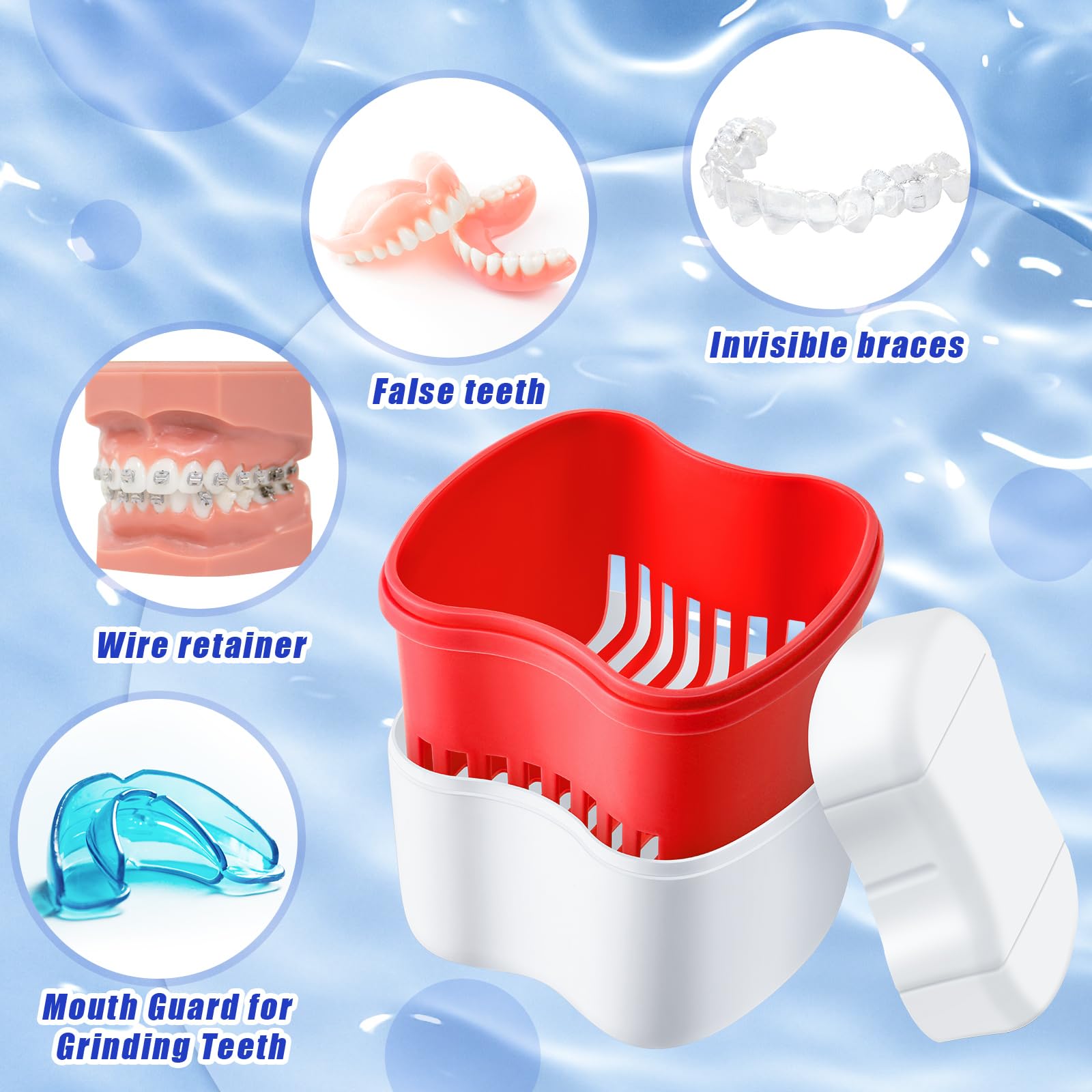 Patelai 2-Pack Denture Storage Cases with Cleaning Brushes – Travel-Friendly Retainer, Braces & Pacifier Organizer for Home & On-the-Go Use