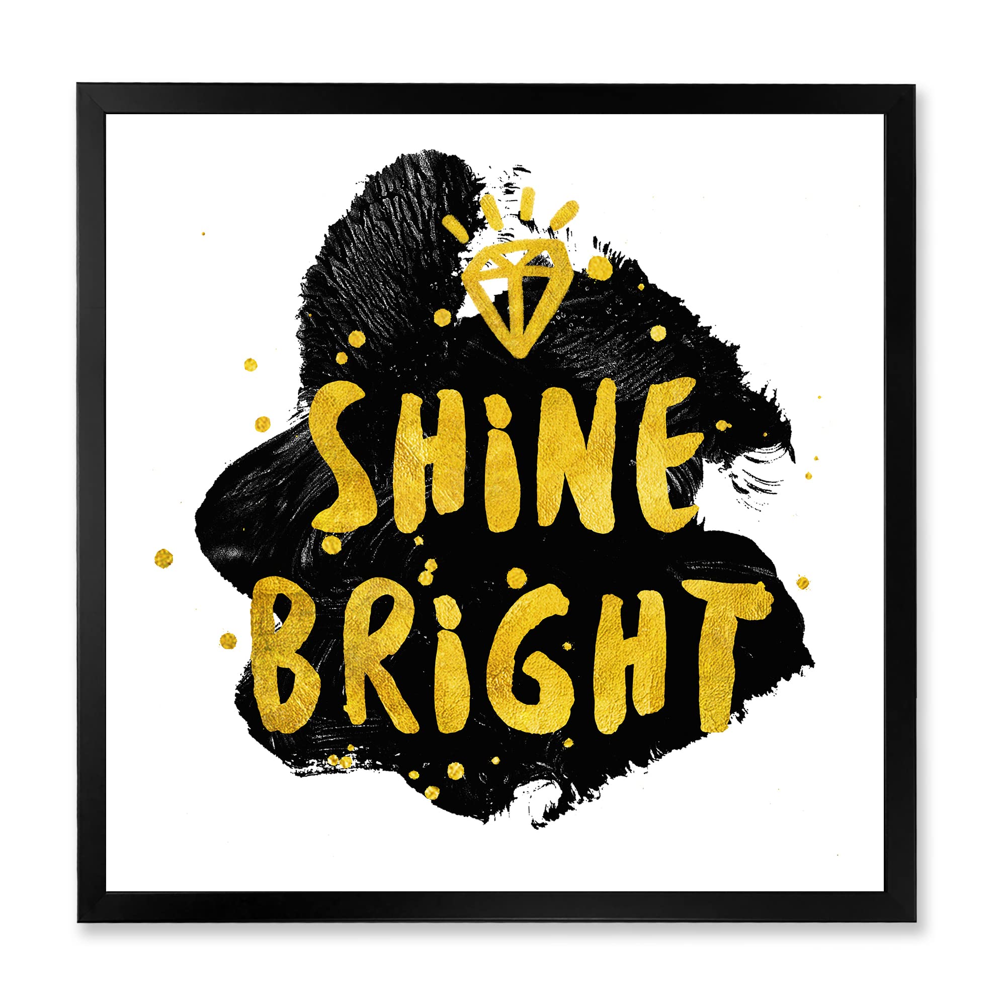DesignQ Shine Bright Glam Framed Wall Art - Elegant Home Decor for Living Room, Bedroom & Office - Perfect for Modern Interior Design & Gift Giving