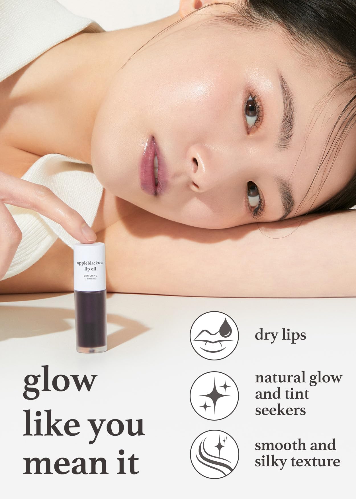 NOONI Korean Vegan Lip Oil & Lip Butter Balm Set - Apple Black Tea & Apple Butter Flavor, 0.12 Fl Oz, Hydrating Lip Treatment for Dry Lips, Perfect for Daily Moisturizing & Night Lip Care Routine