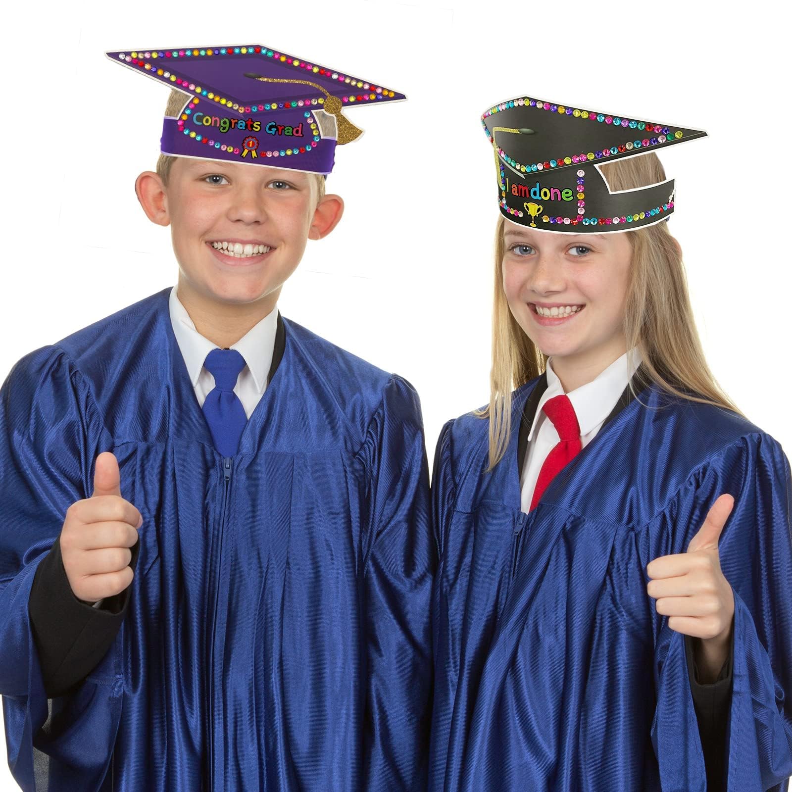 36 PCS Preschool Graduation Paper Hats & Kindergarten Grad Caps - Class of 2025 Bulk Craft Kits with Crowns & Headbands - Perfect for Classroom Parties, Graduation Favors, Games & DIY Activities