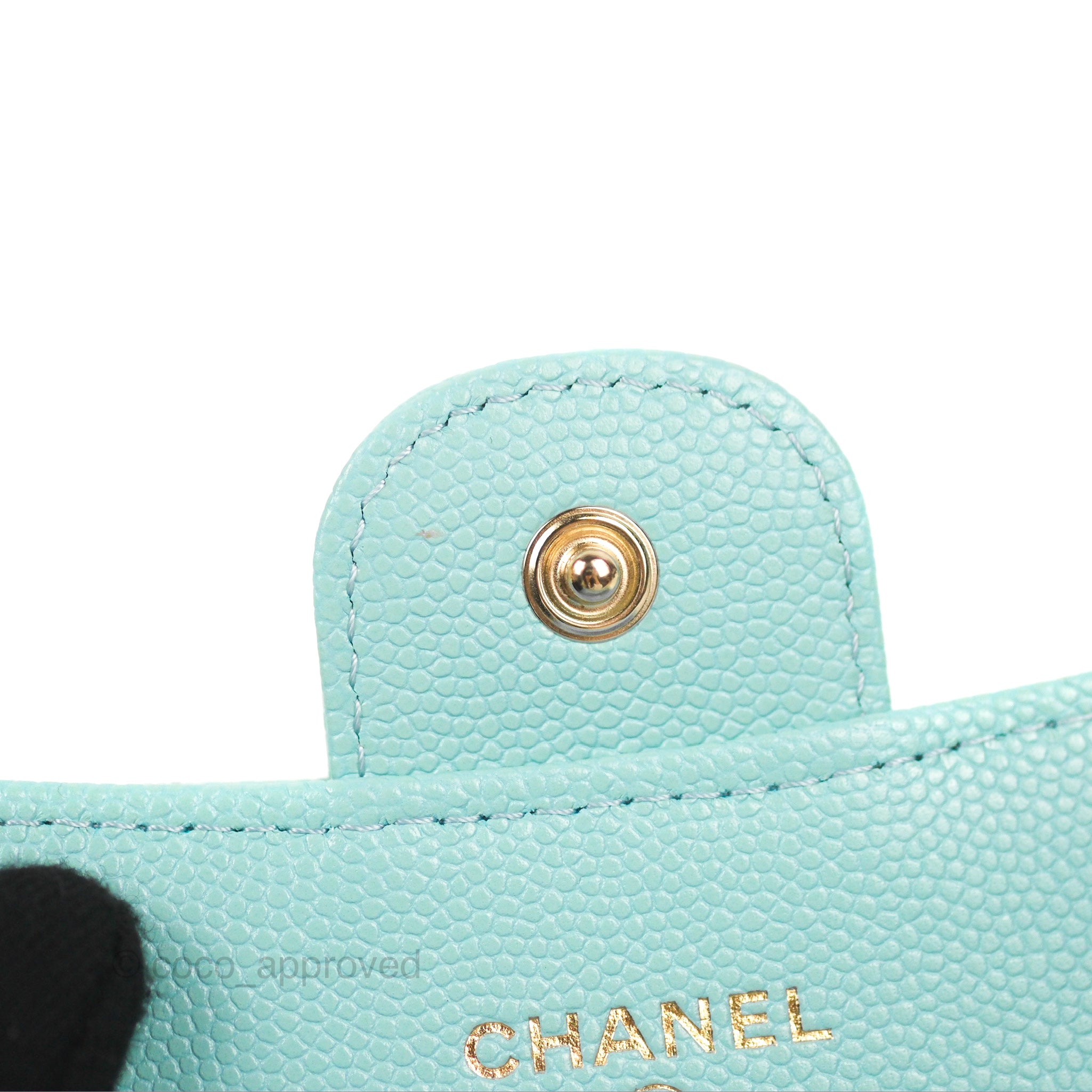 Chanel Classic Flap Coin Purse in Tiffany Blue Caviar Leather with Silver Hardware - Perfect for Everyday Use & Luxury Gift Giving