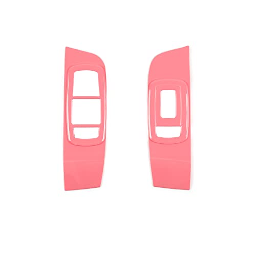**Linskip Pink Power Window Switch Panel Trim & Bezel Cover Compatible with Dodge Challenger 2015-2023 - Interior Accessories (2Pcs) - Easy Installation & Enhanced Style for Car Customization**