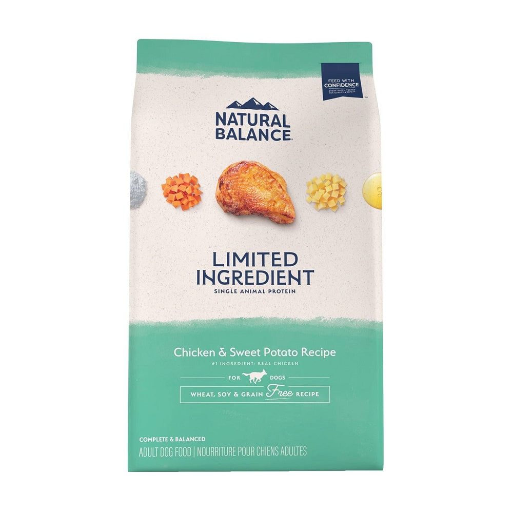 Limited Ingredient Grain-Free Dog Food with Chicken & Sweet Potato - Hypoallergenic Dry Food for Adult Dogs - Perfect for Sensitive Stomachs & Allergies at Home or Travel