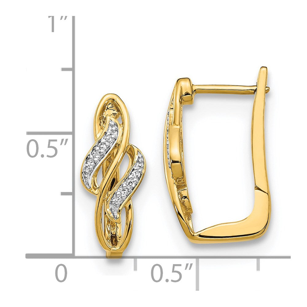 14K Gold Diamond Hinged Hoop Earrings - EM5444 005 YA - Elegant Everyday & Party Jewelry for Women