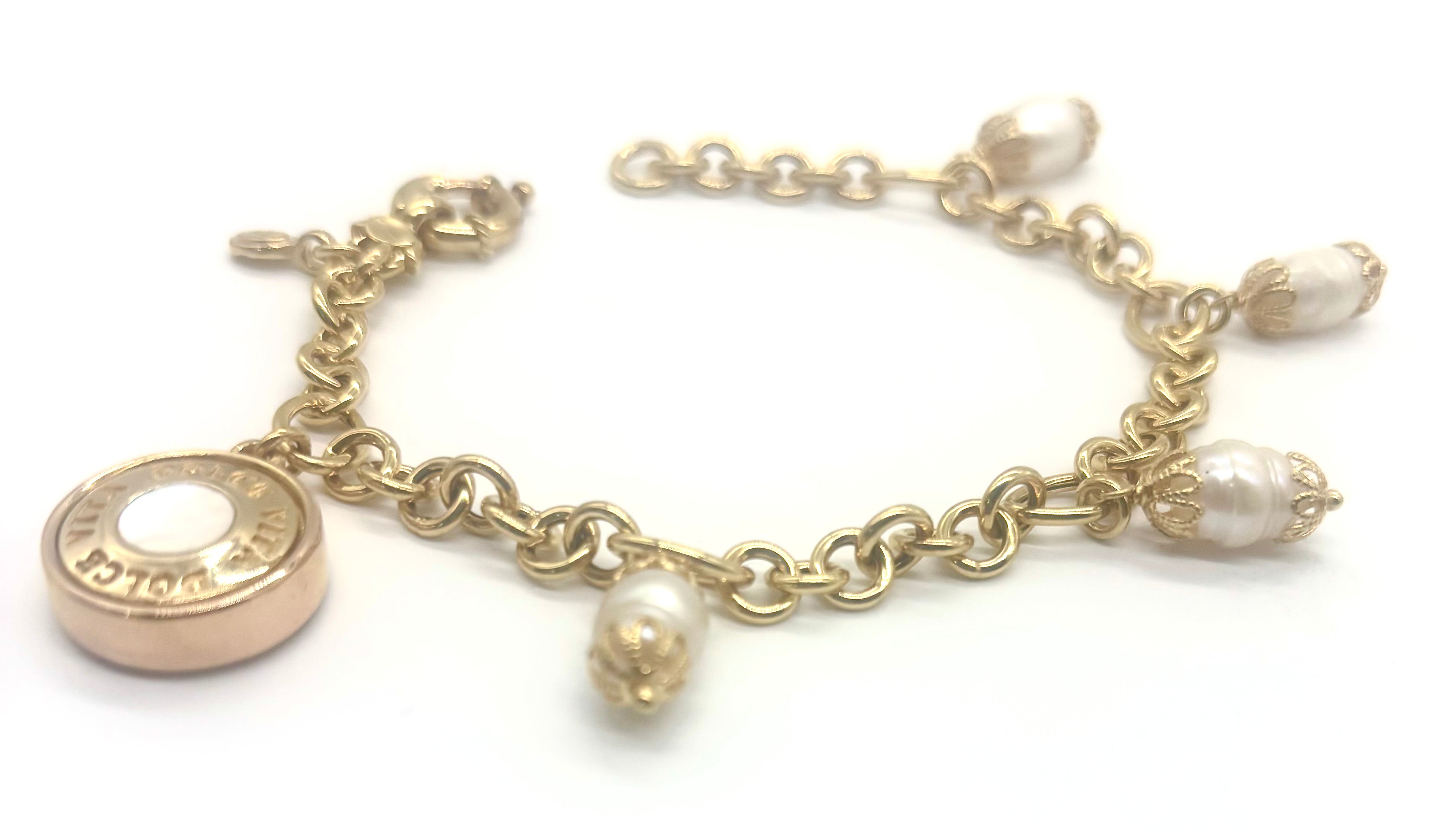 14K Gold Link Bracelet with Genuine Pearls - Elegant Jewelry for Women, Perfect for Weddings, Parties & Everyday Wear