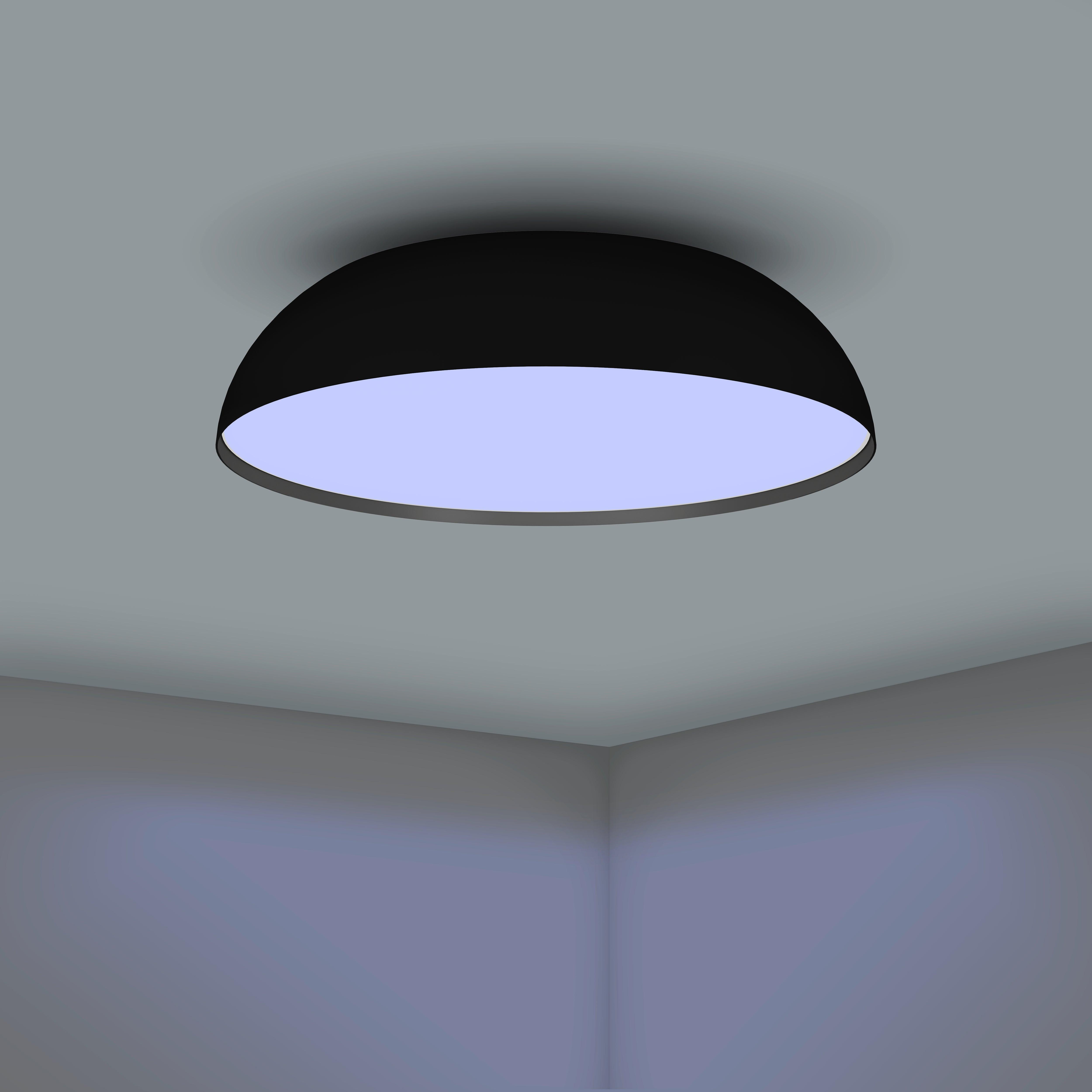 Smart LED Ceiling Light 55cm Round Black Flush Mount - Eglo Connect Tollos Z - Perfect for Living Room, Bedroom, or Kitchen Lighting