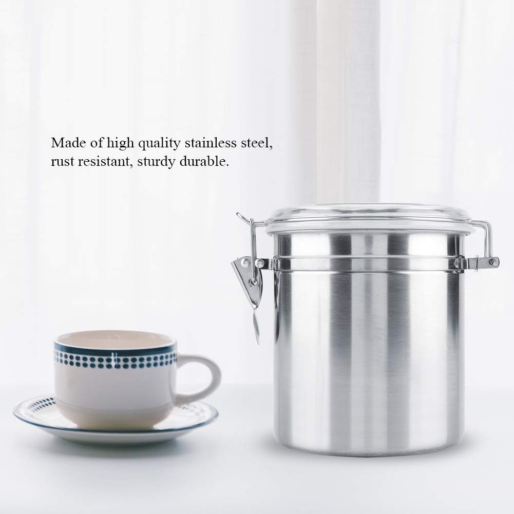 Premium Stainless Steel Coffee Container - 1400ml Vacuum Sealed Storage Jar for Coffee, Tea, Sugar & Beans | Airtight Kitchen & Pantry Organization for Freshness | Ideal for Home, Office & Camping Use