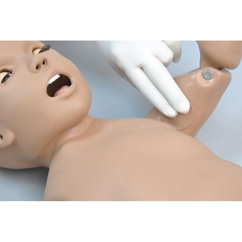 1 Year PEDI® Medical Training Simulator with Arterial & Venous Sites + I.O Leg - Medium Size | Nursing Education, Emergency Response Practice, Pediatric Skills Development