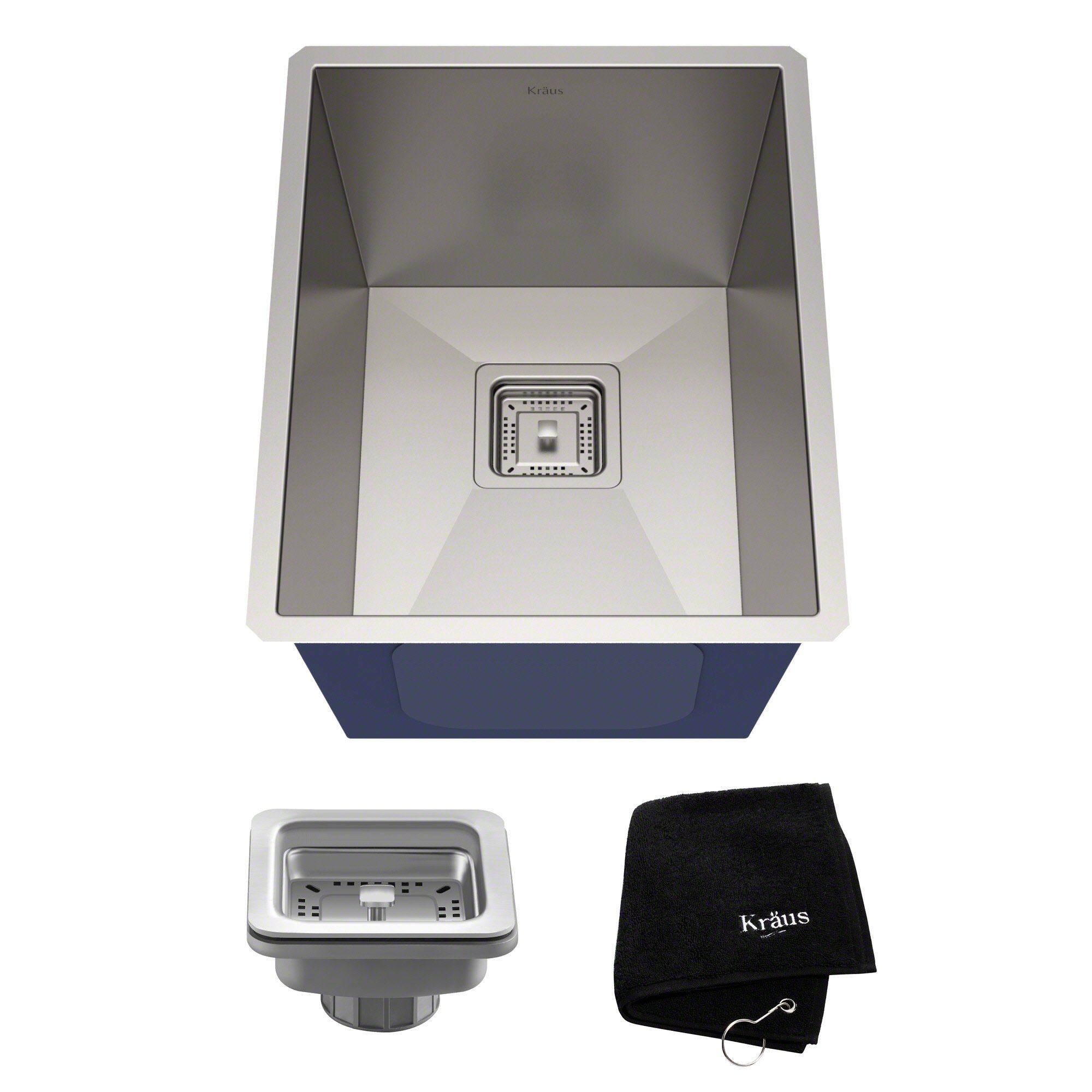 Kraus KHU15 PAX 14.5-Inch Undermount Kitchen Sink in Satin Finish - Perfect for Modern Kitchens, Bathrooms & RV Remodels