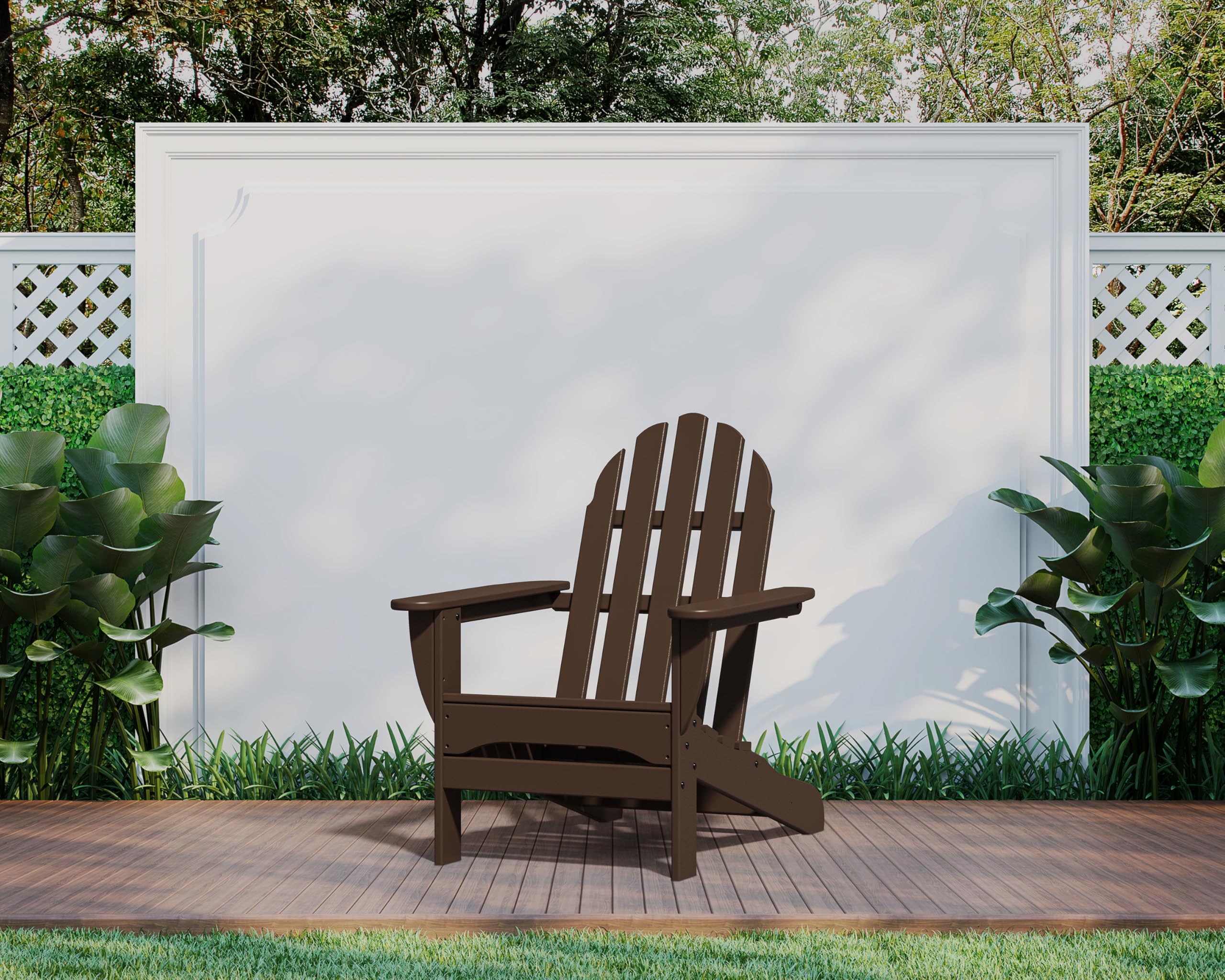 POLYWOOD AD4030MA Classic Outdoor Adirondack Chair in Mahogany - Durable All-Weather Patio Furniture for Garden, Poolside & Backyard Relaxation