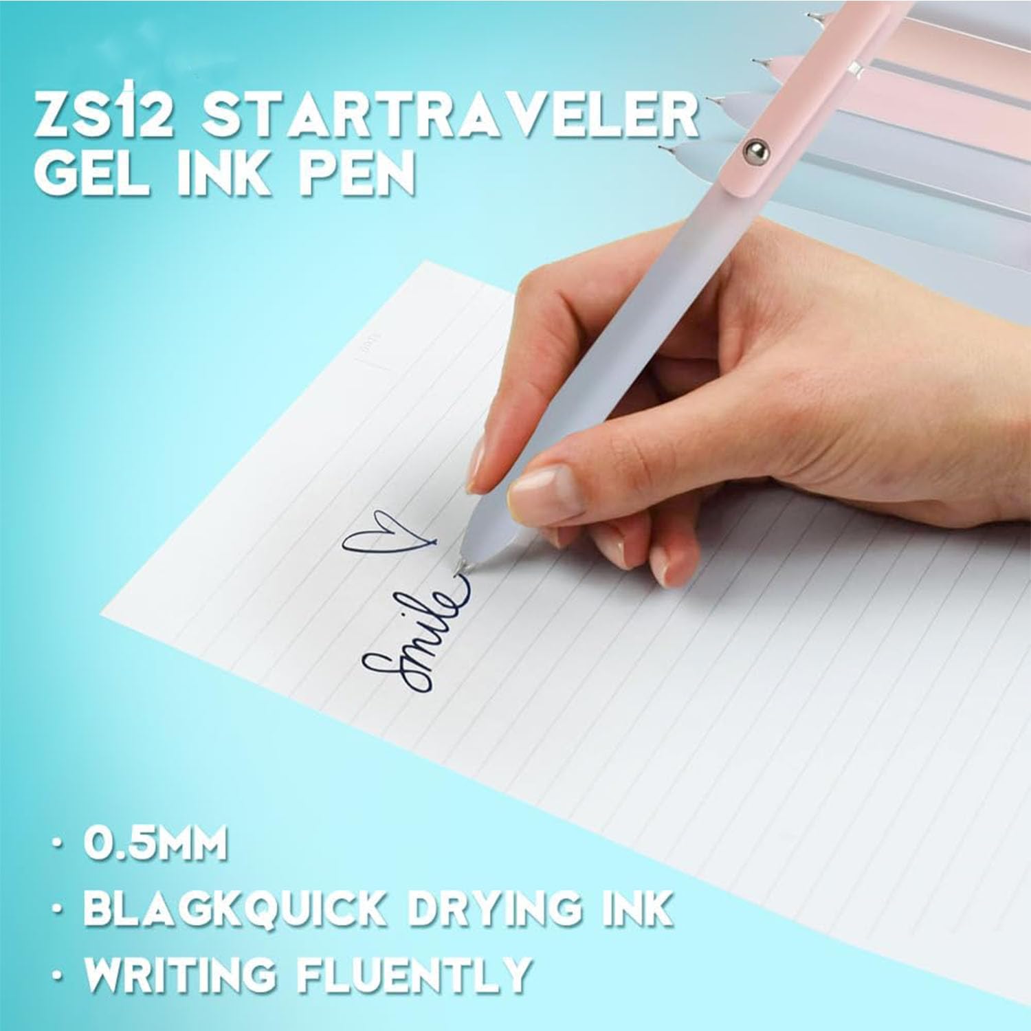 Zenith ZS12 Star Traveler Gel Pens - 0.5mm Fine Point with Refills for Office & School Writing
