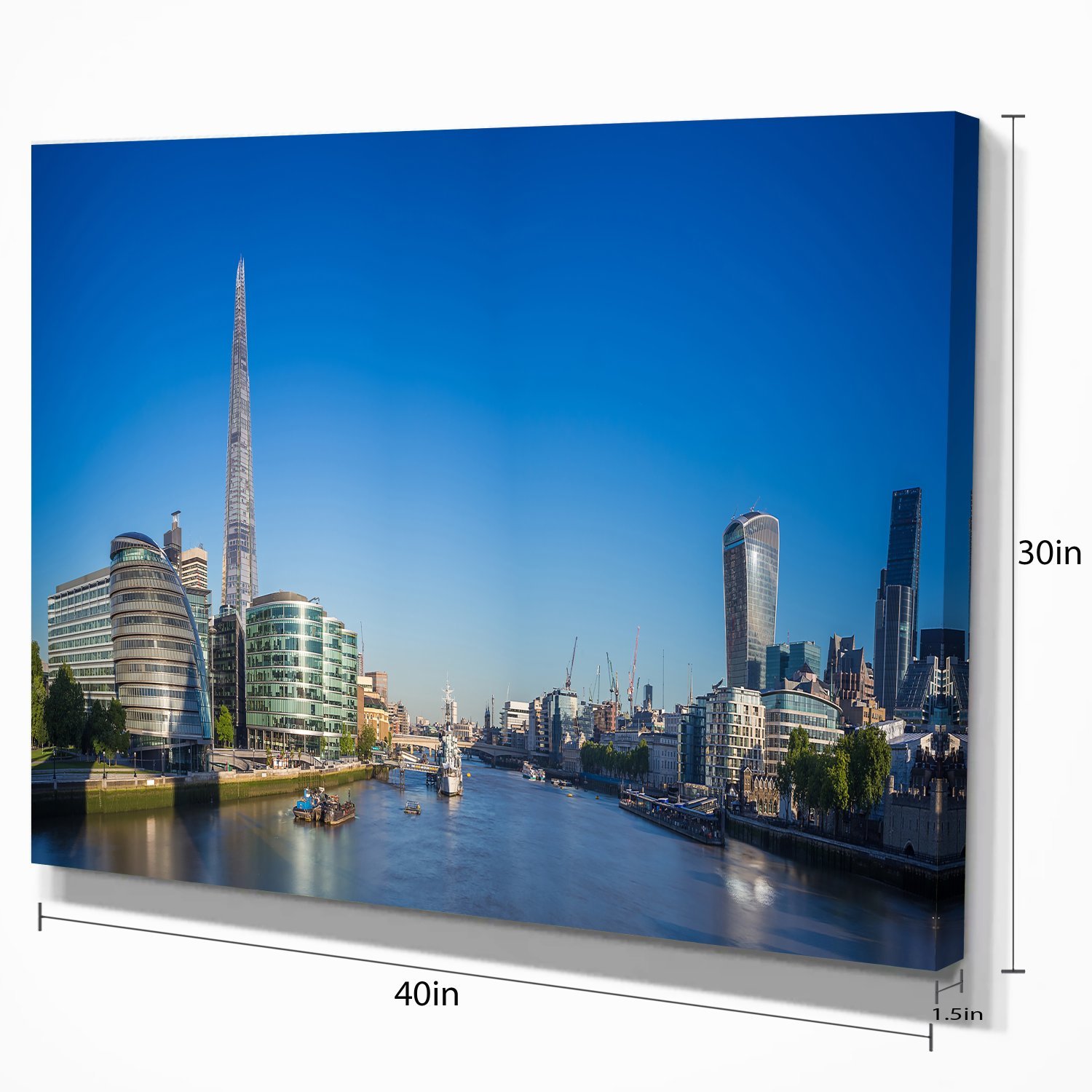 London Panoramic Cityscape Canvas Art Print - Stunning Skyline Wall Decor for Living Room, Office & Home