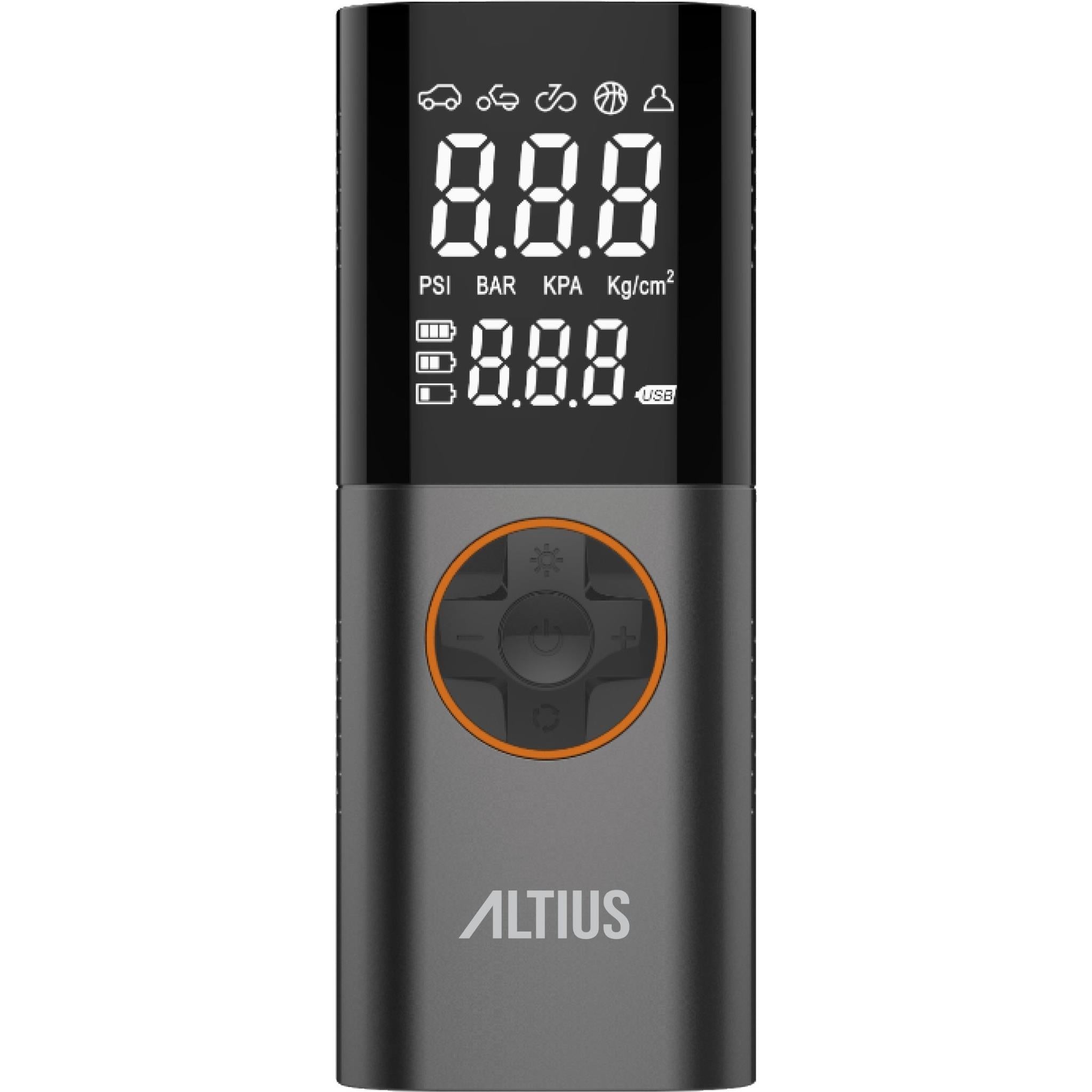 Altius Portable Tire Inflator - 150PSI Digital Air Compressor for Car, Bike & SUV Tires - Fast Inflation with Auto Shutoff - Perfect for Road Trips, Emergency Use & Garage Maintenance
