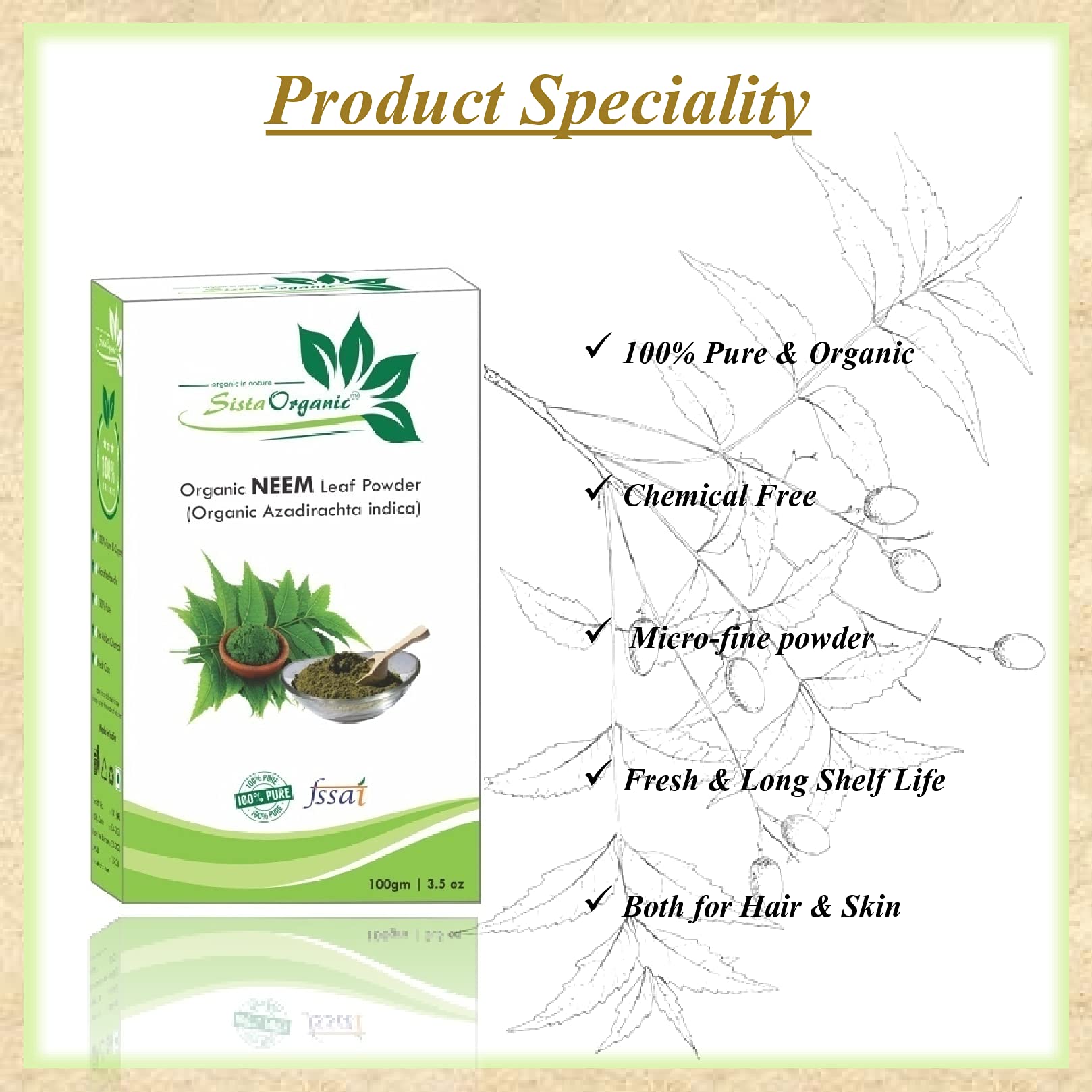 Organic Neem Powder & Pomegranate Powder Combo for Hair Growth & Skin Care - 200g | Natural Ayurvedic Treatment for Dandruff, Acne & Healthy Scalp | DIY Face Masks & Hair Packs