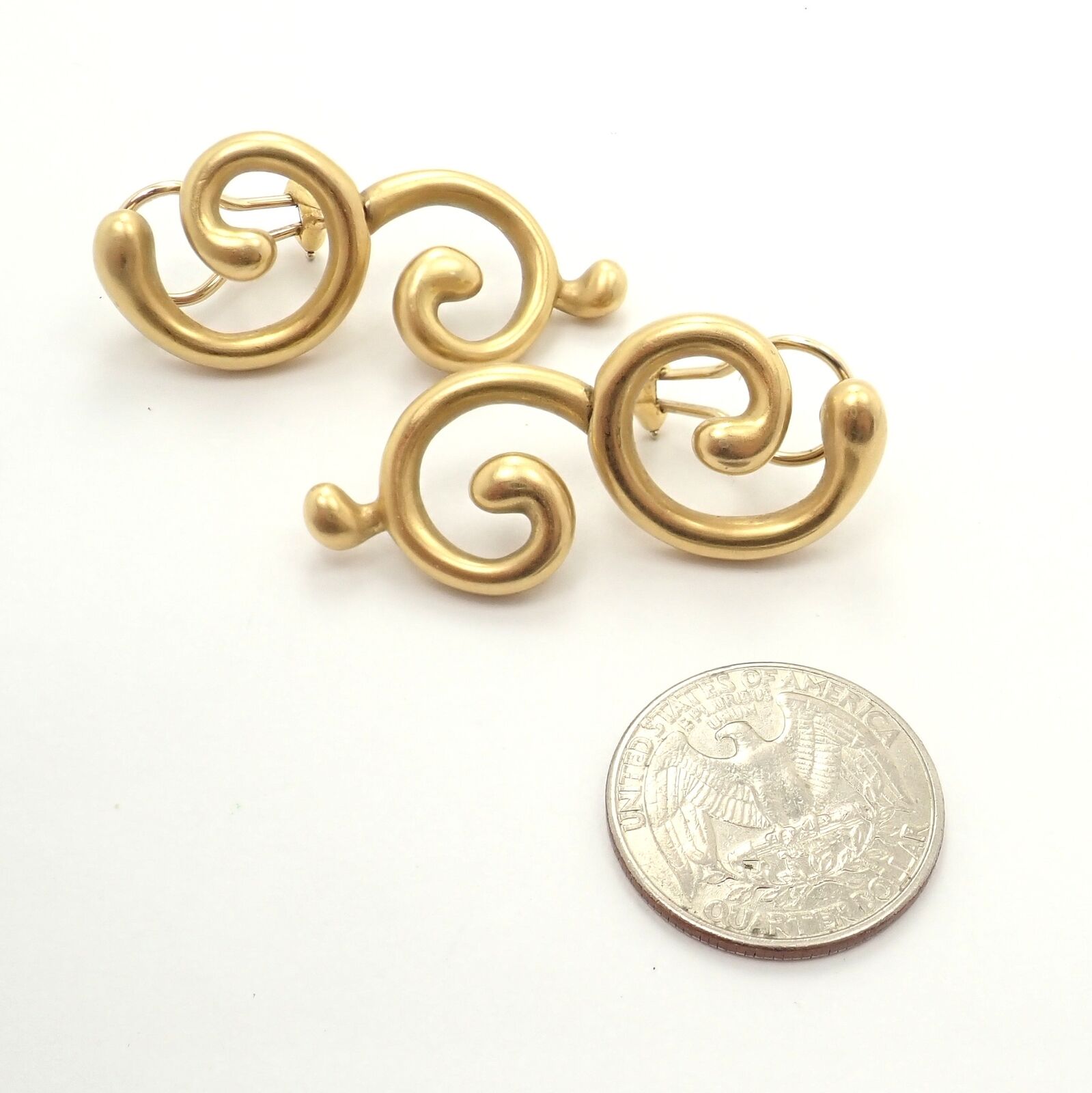 Authentic Vintage Angela Cummings 18K Yellow Gold Curl Earrings - Rare Collectible Jewelry for Women, Perfect Gift for Anniversary & Special Occasions