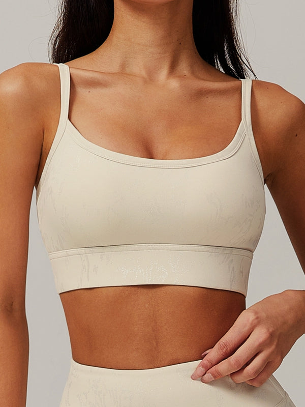 ZASUWA Women's Sexy Hot Stamped Print Sports Bra - High Support Workout Top for Yoga, Gym & Running