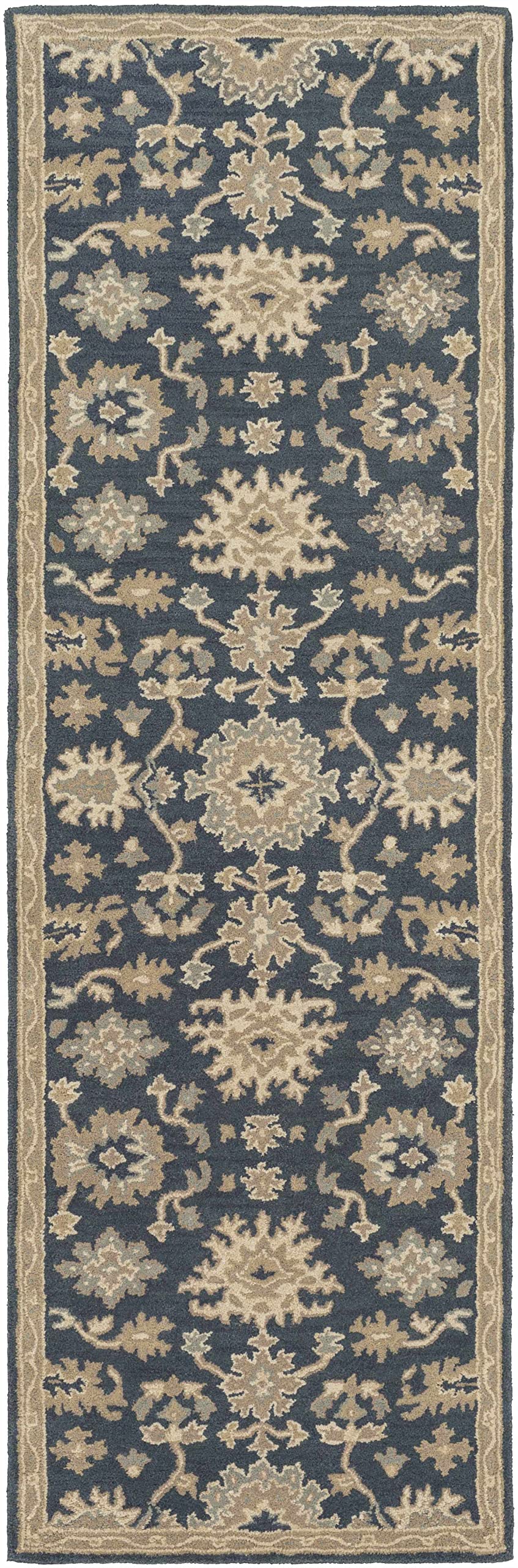 Hauteloom Hazen Wool Traditional Hallway & Kitchen Runner Rug - Brown, Green, Beige - 2'6