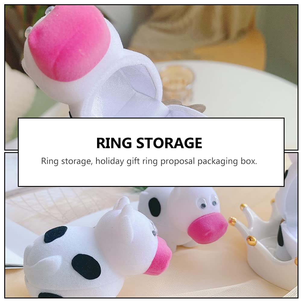 Cow Shaped Ring Box for Proposal - Unique Wedding Engagement Jewelry Storage Box | Perfect for Romantic Proposals & Anniversary Gifts