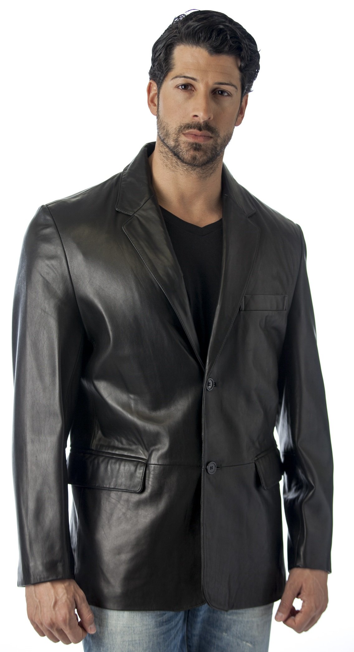 Premium Men's Lamb Skin Leather Blazer - Imported Genuine Leather Jacket for Business, Office & Formal Occasions | REED