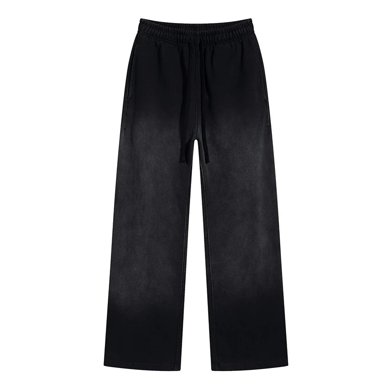 Trendy American Style Men's Sweatpants - Spray Dyeing Washed Casual Loose Fit Drawstring Joggers | Streetwear Fashion | Perfect for Gym, Lounge & Everyday Wear (Style 9C9350)