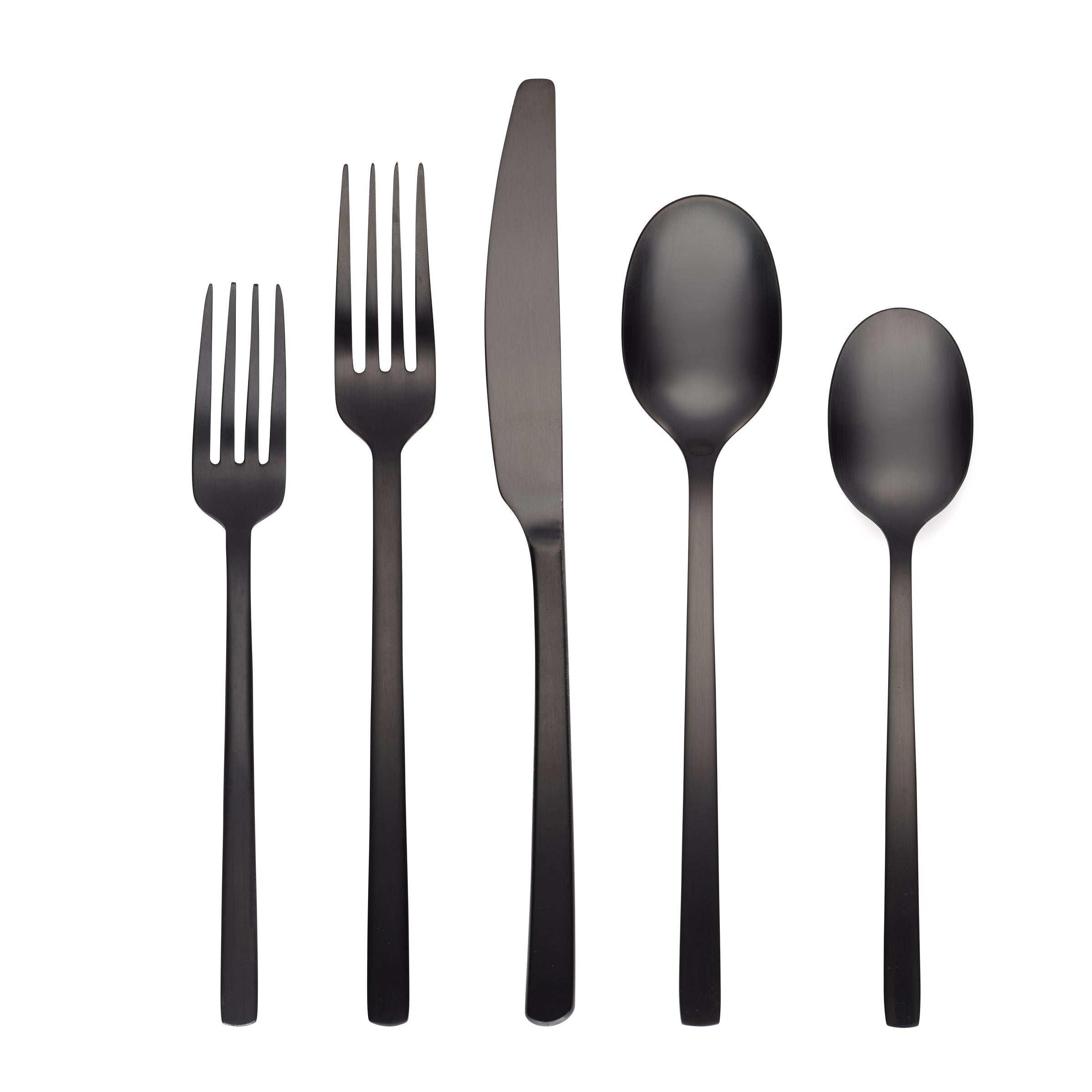 Beacon Black Satin 20-Piece Flatware Set - Premium Stainless Steel Cutlery for Dinner Parties, Weddings & Everyday Dining