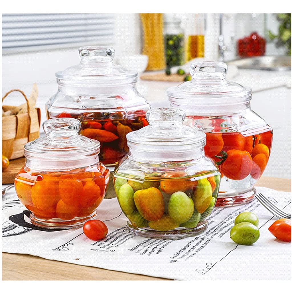 Glass Food Storage Jars with Airtight Lids - 2-Piece Polygonal Kitchen Canister Set (1300ml x2) | Pantry Organization, Spice Storage, Bathroom Essentials | Perfect for Flour, Sugar, Coffee & Toiletries