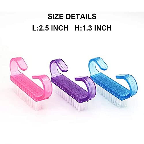 Belicia 6PCS Handle Nail Brush Set - Ergonomic Grip Nail Cleaning Brushes for Toes & Fingernails - Durable Nail Scrub Brushes for Salon, Home Pedicure & Manicure Care - Perfect for Nail Art, Hygiene & Deep Cleaning