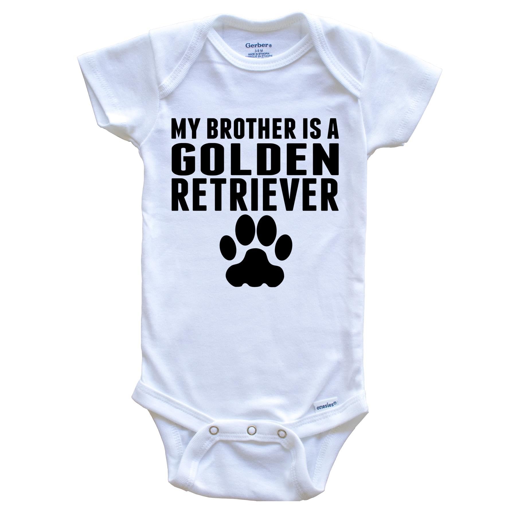 My Brother is a Golden Retriever Baby Onesie - Adorable Dog-Themed Infant Bodysuit for Newborns & Toddlers | Perfect for Family Photos, Pet Lovers & Casual Outings