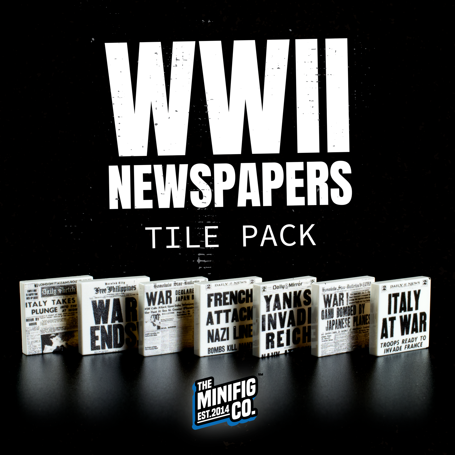Vintage WWII Newspaper Tile Pack - Authentic Historical Home Decor for Kitchen Backsplash, Bathroom & Wall Art - Perfect for History Buffs & Retro Interior Design