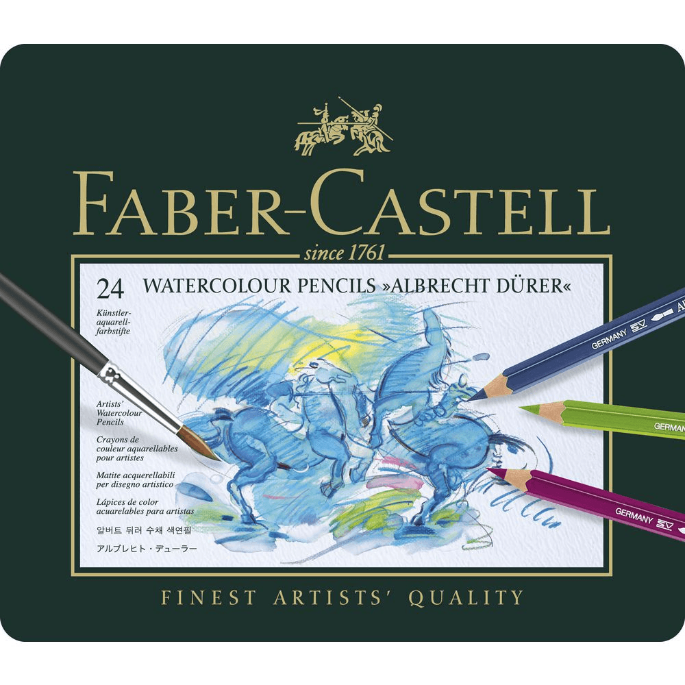 Faber-Castell Albrecht Durer Watercolor Pencils Set of 24 - Premium Artist Colored Pencils for Drawing, Sketching & Professional Artwork - Perfect for Watercolor Techniques, Illustration & Mixed Media Projects