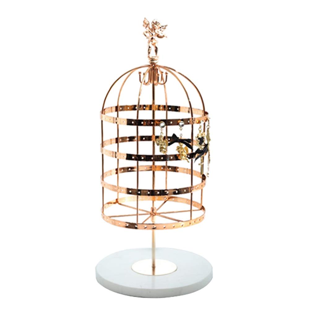 Large Rotatable Birdcage Jewelry Display Stand - High Capacity Organizer for Earrings, Necklaces & Studs | Perfect for Boutique Showcase, Retail Store Displays & Home Jewelry Storage