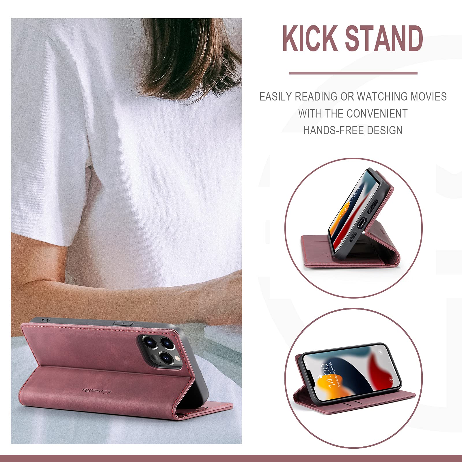 Premium Leather Wallet Case for iPhone 13 Pro (6.1