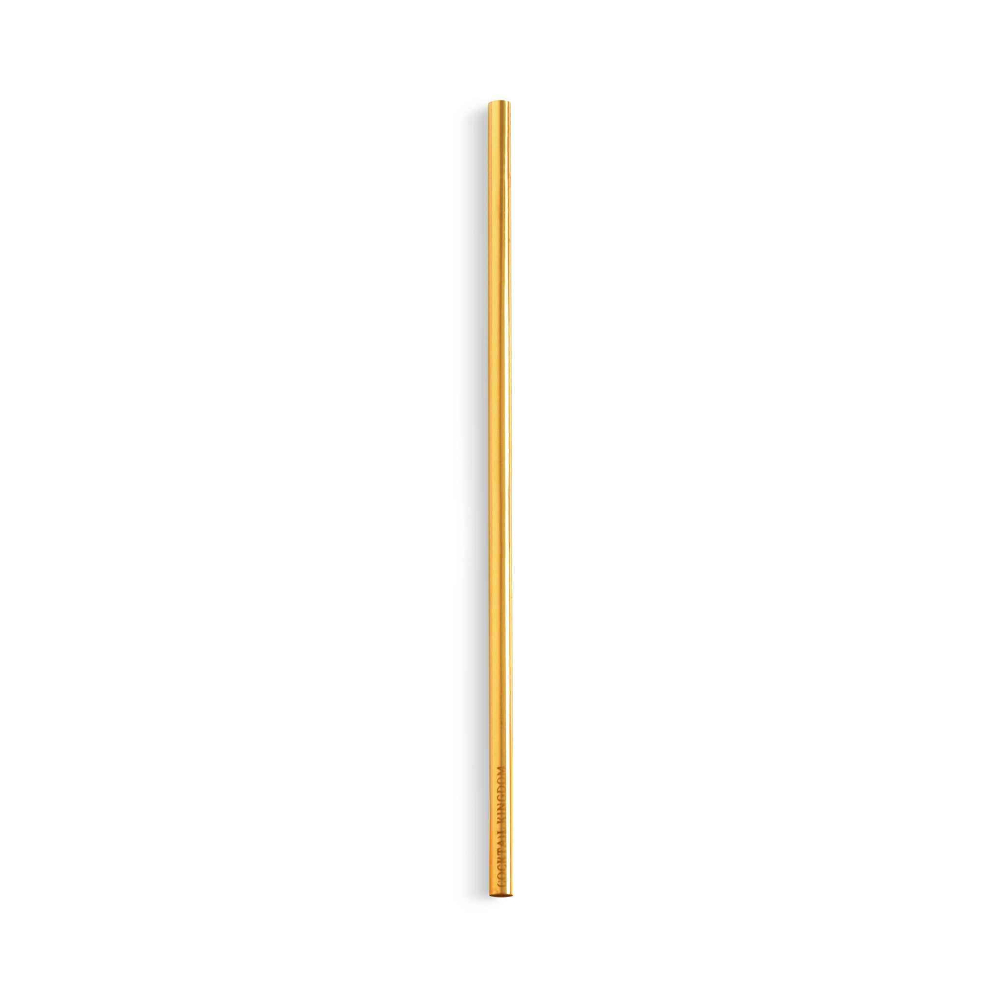 Gold Plated Steel Straws - 7.5 Inch Reusable Metal Drinking Straws (Pack of 6) - Perfect for Cocktails, Smoothies, Iced Coffee & Eco-Friendly Home Use