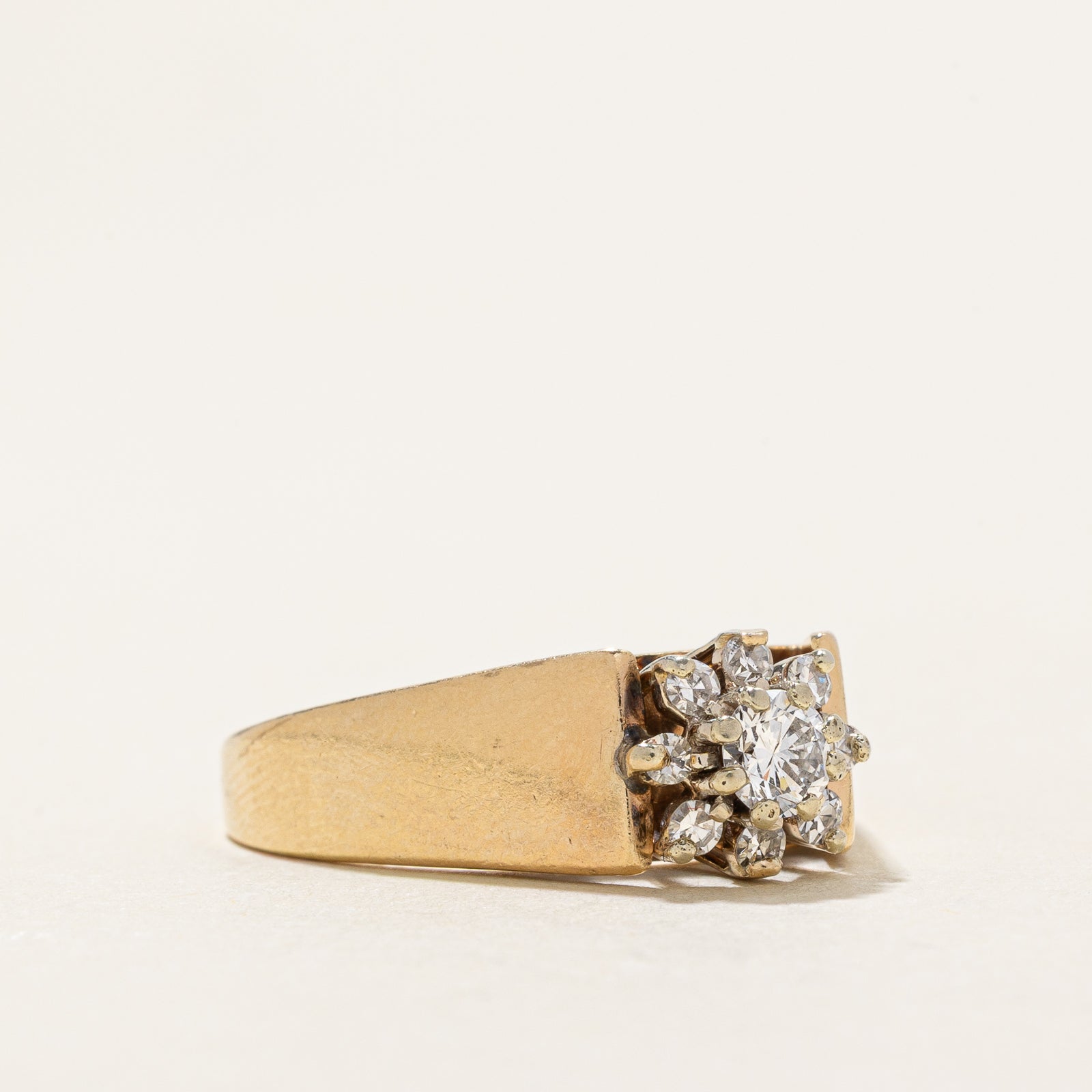 0.37ctw High Set Diamond Petal Ring - Size 7.75 | Elegant Floral Engagement & Wedding Band for Women | Perfect for Proposals, Anniversaries & Special Occasions