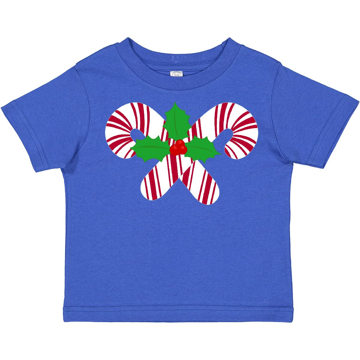 Inktastic Candy Canes and Holly Christmas Toddler T-Shirt - Festive Holiday Outfit for Kids, Cute Xmas Toddler Apparel for Family Photos & Holiday Parties